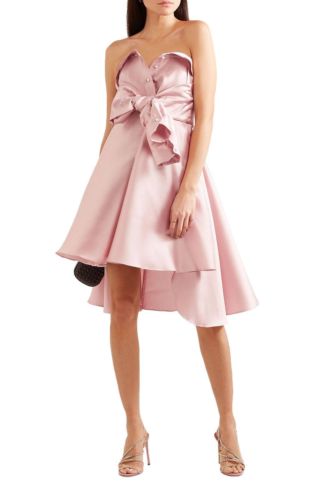 ALEXIS MABILLE Bow-detailed satin-twill mini dress