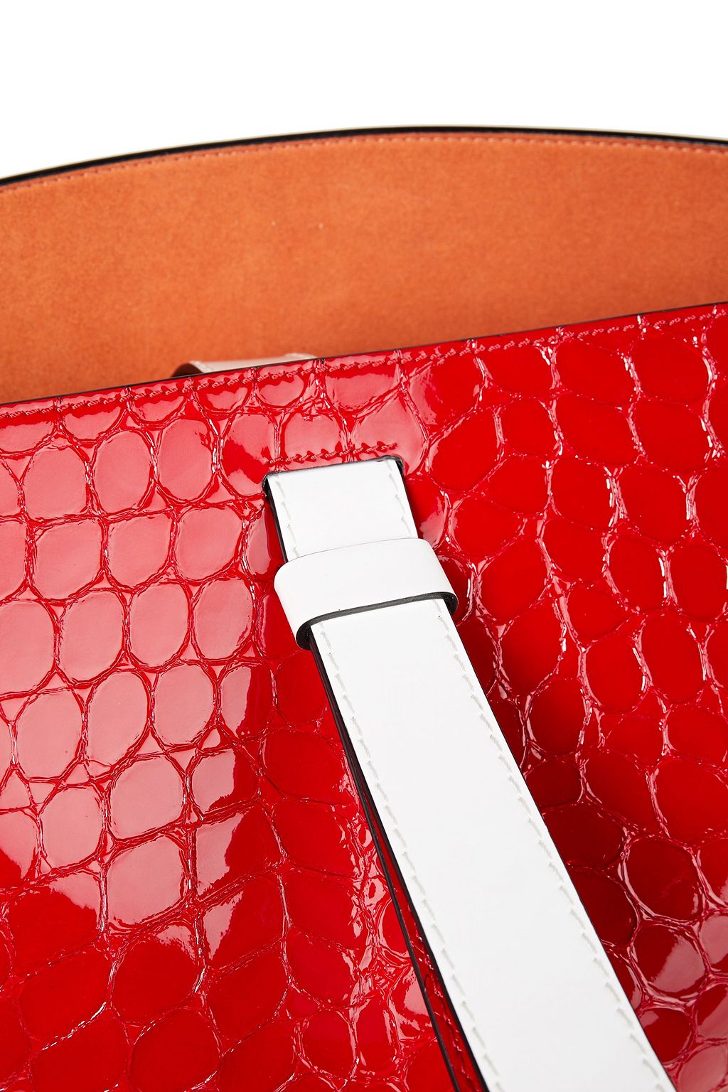 MARNI Glossed croc-effect leather bucket bag
