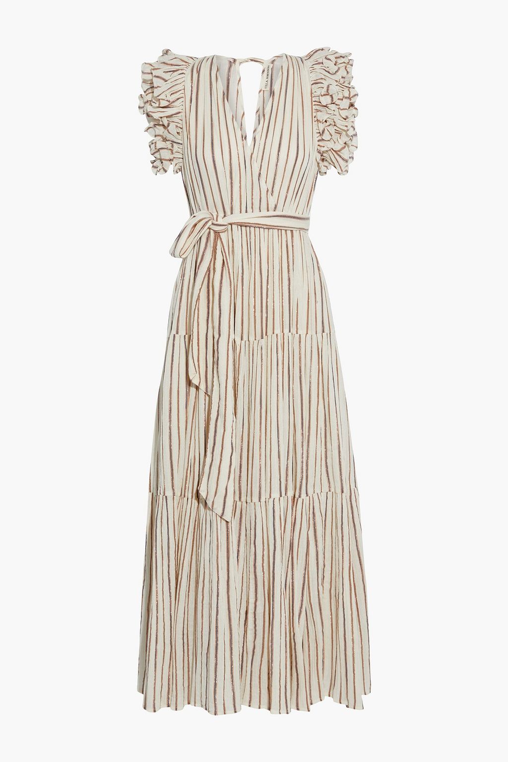 Striped Ruched Long Sleeve Maxi Dress