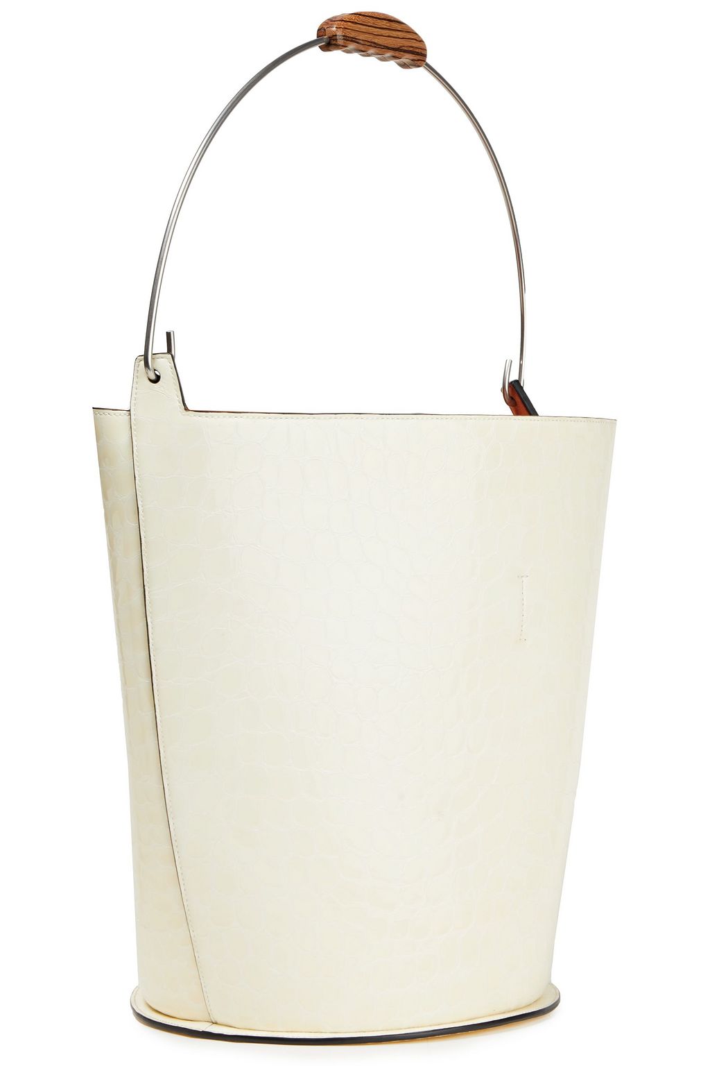 MARNI Glossed croc-effect leather bucket bag