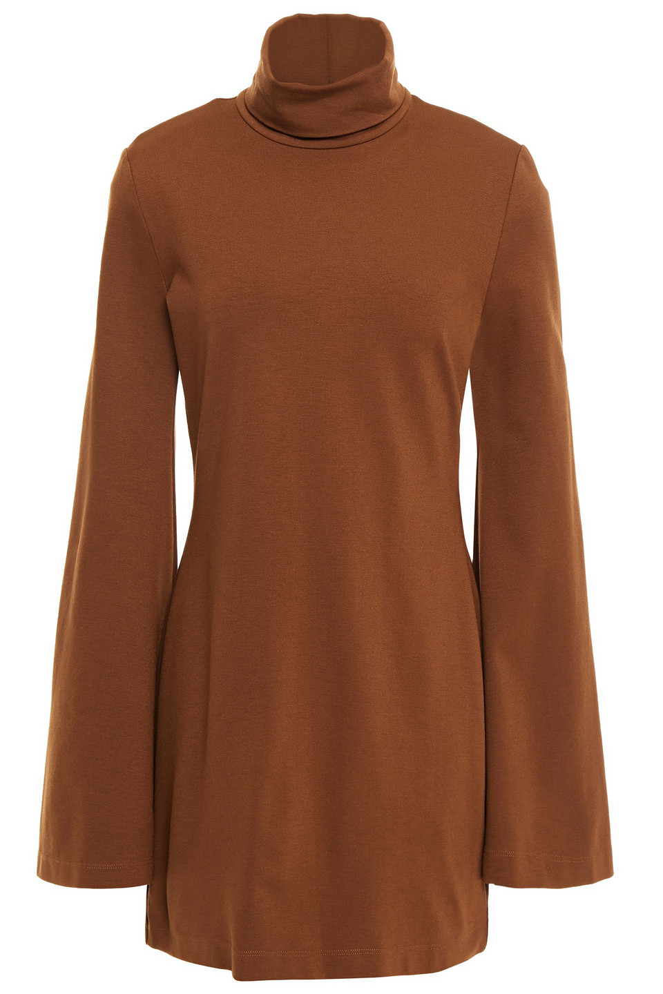 Sara Battaglia Woman Stretch-jersey Turtleneck Mini Dress Light Brown Size 44