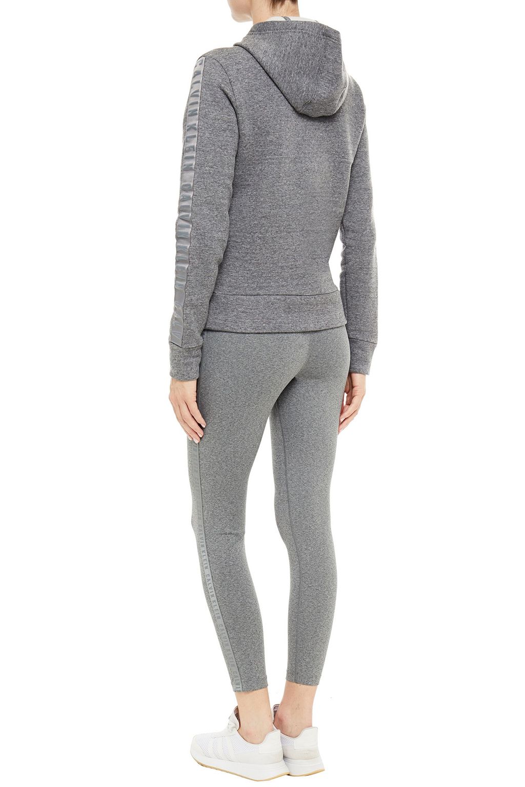 CALVIN KLEIN PERFORMANCE Melierter Hoodie aus Fleece aus einer Baumwollmischung mit Print