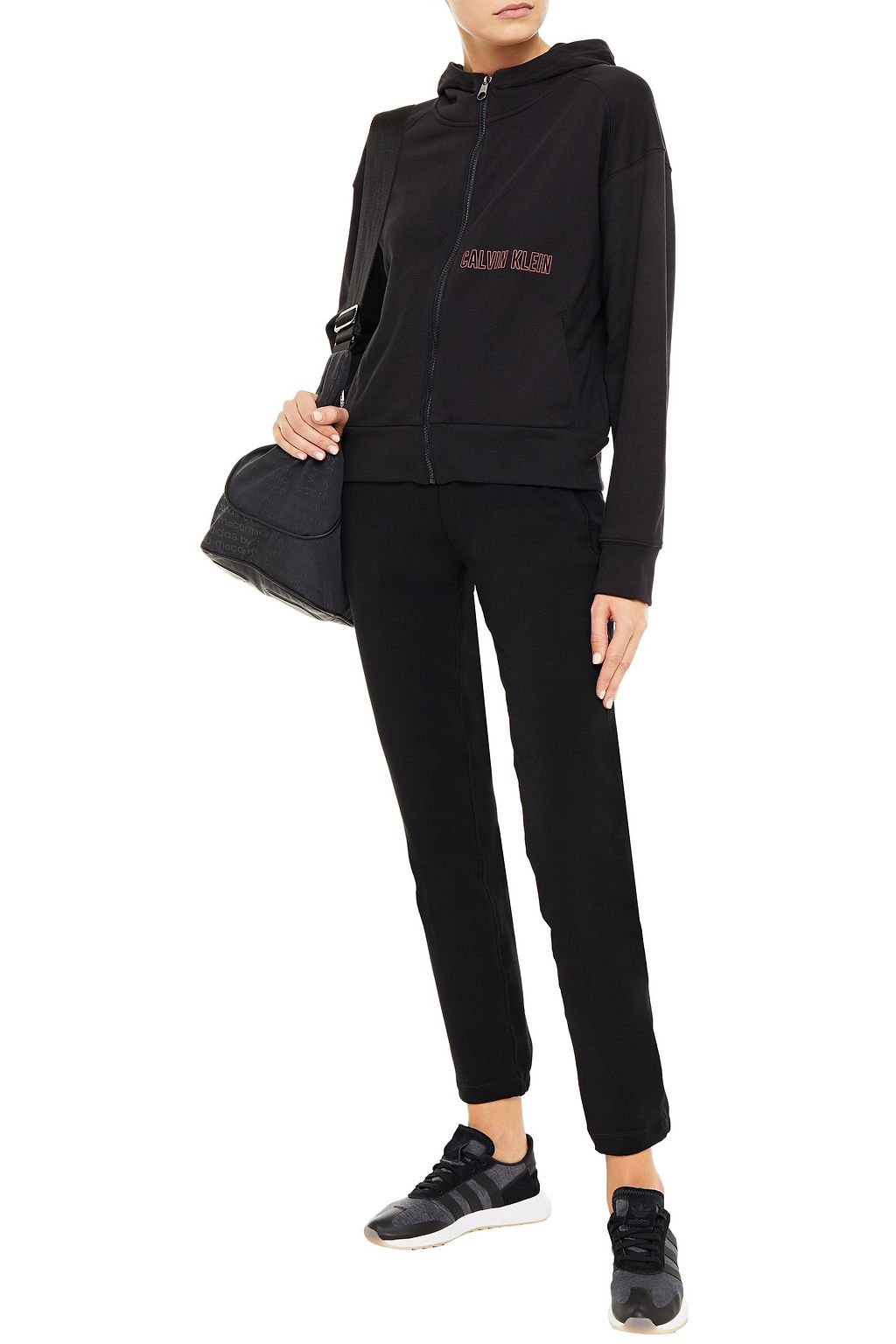 CALVIN KLEIN PERFORMANCE Printed French cotton-terry hoodie