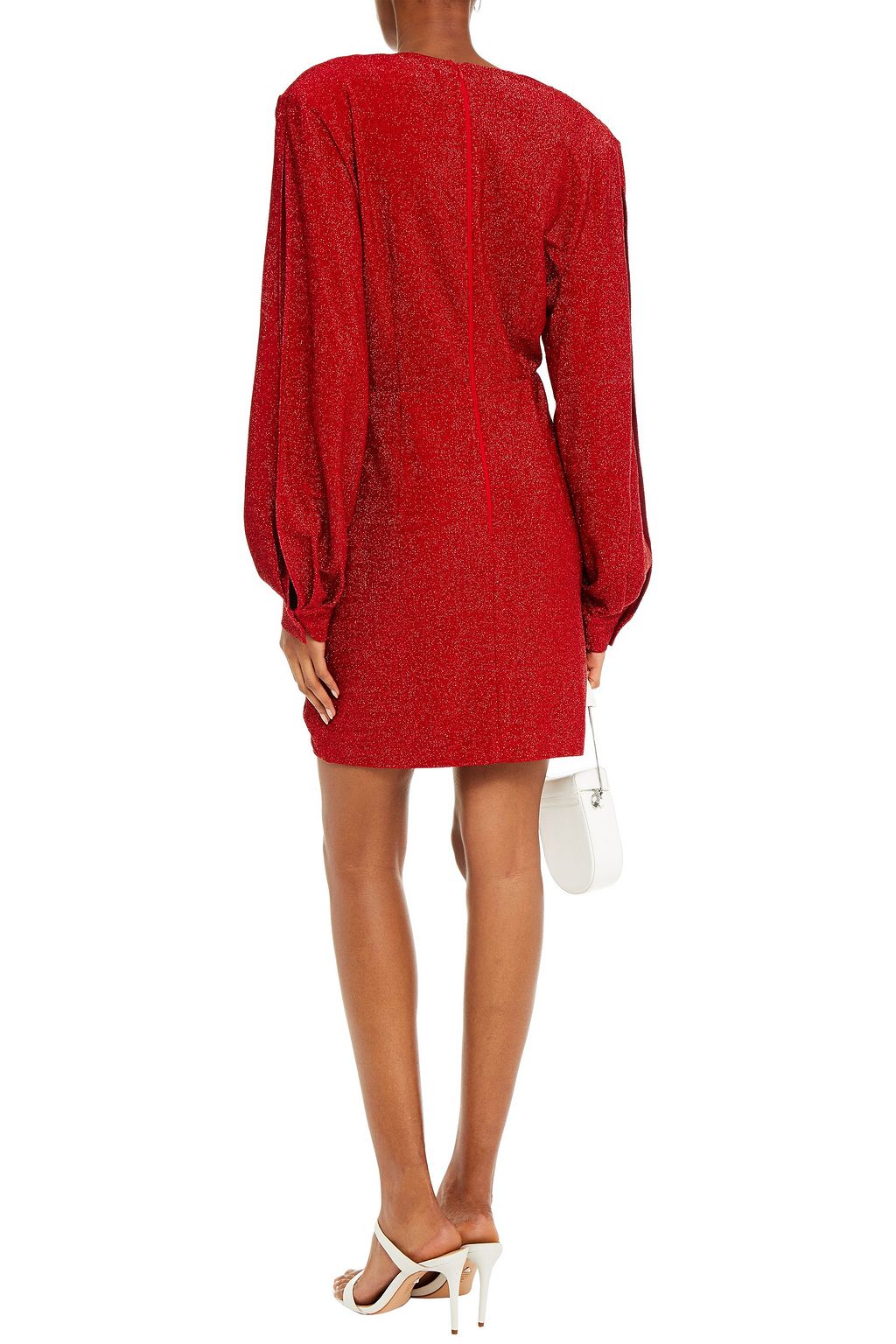 SARA BATTAGLIA Draped Lurex mini dress