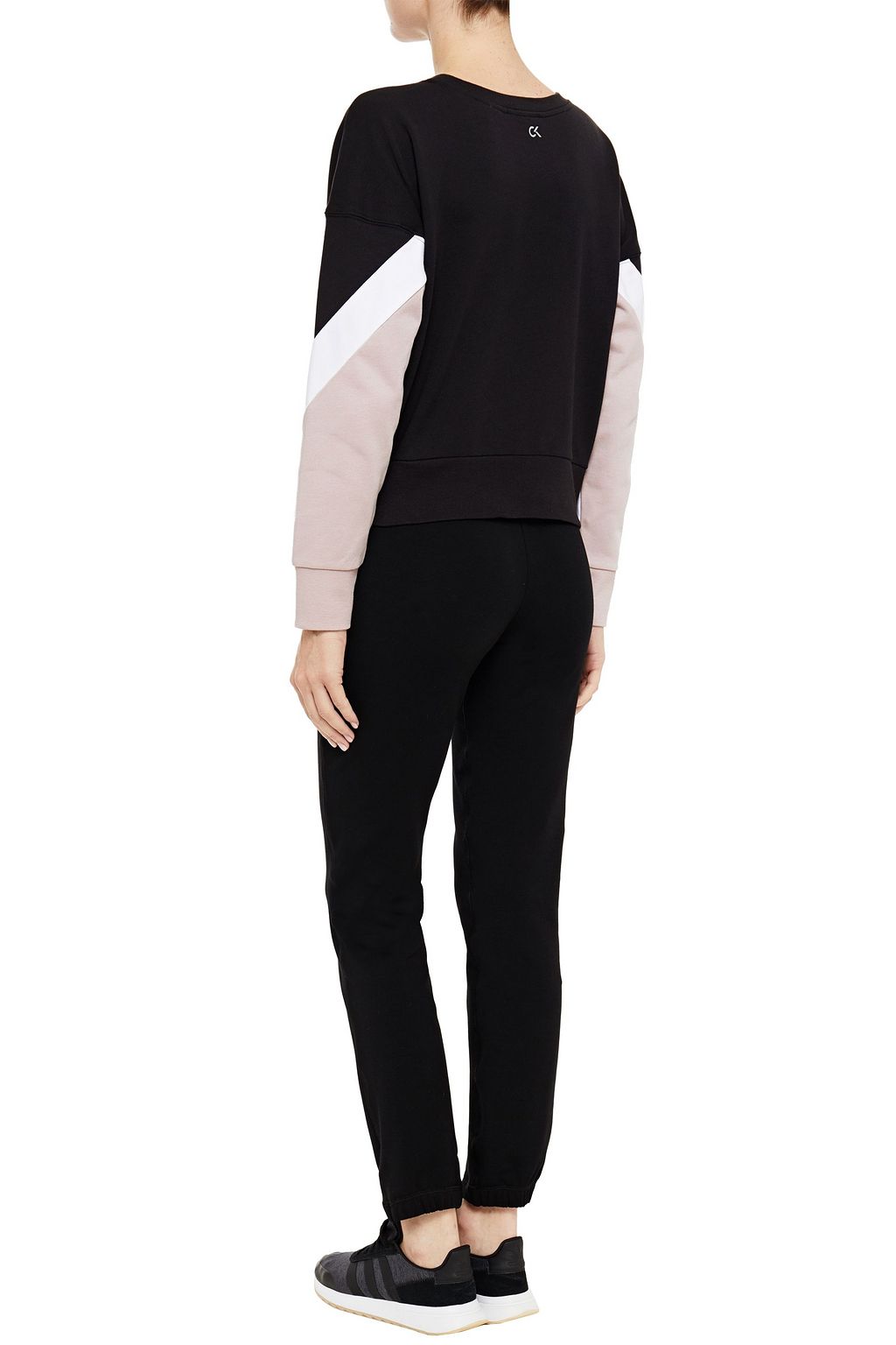 CALVIN KLEIN PERFORMANCE Color-block printed French cotton-terry sweatshirt