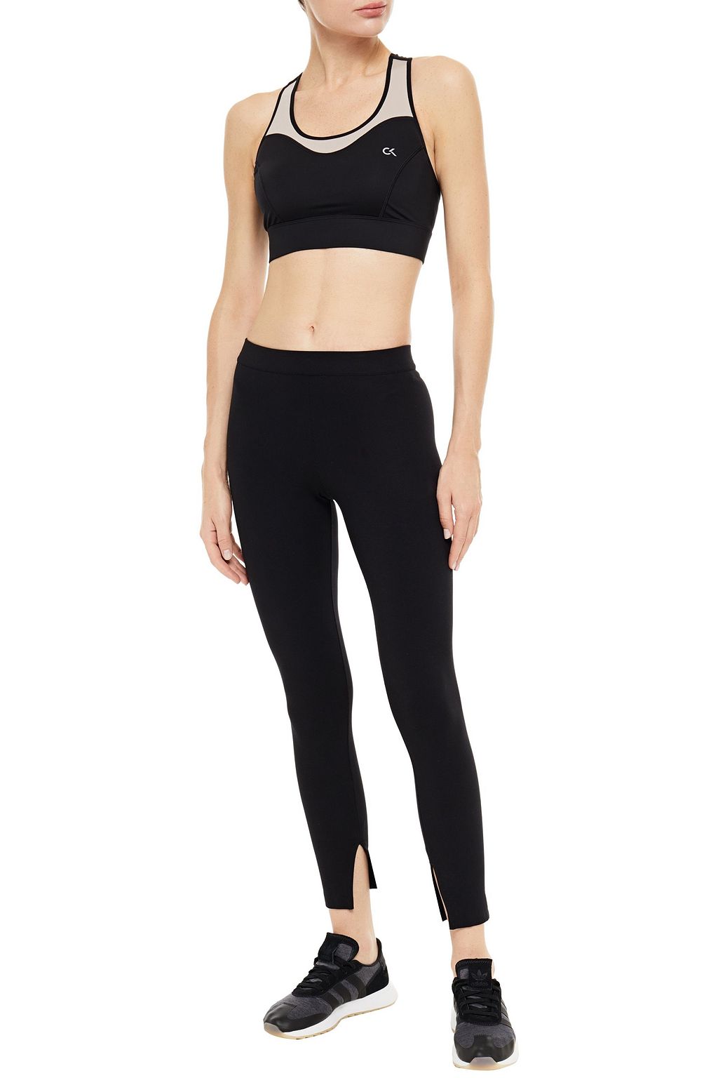 CALVIN KLEIN PERFORMANCE Two-tone stretch sports bra