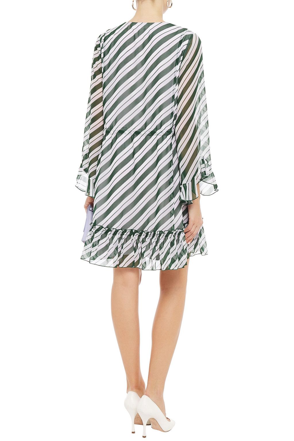 DIANE VON FURSTENBERG Harlene Minikleid aus Georgette mit Rüschen und Streifen
