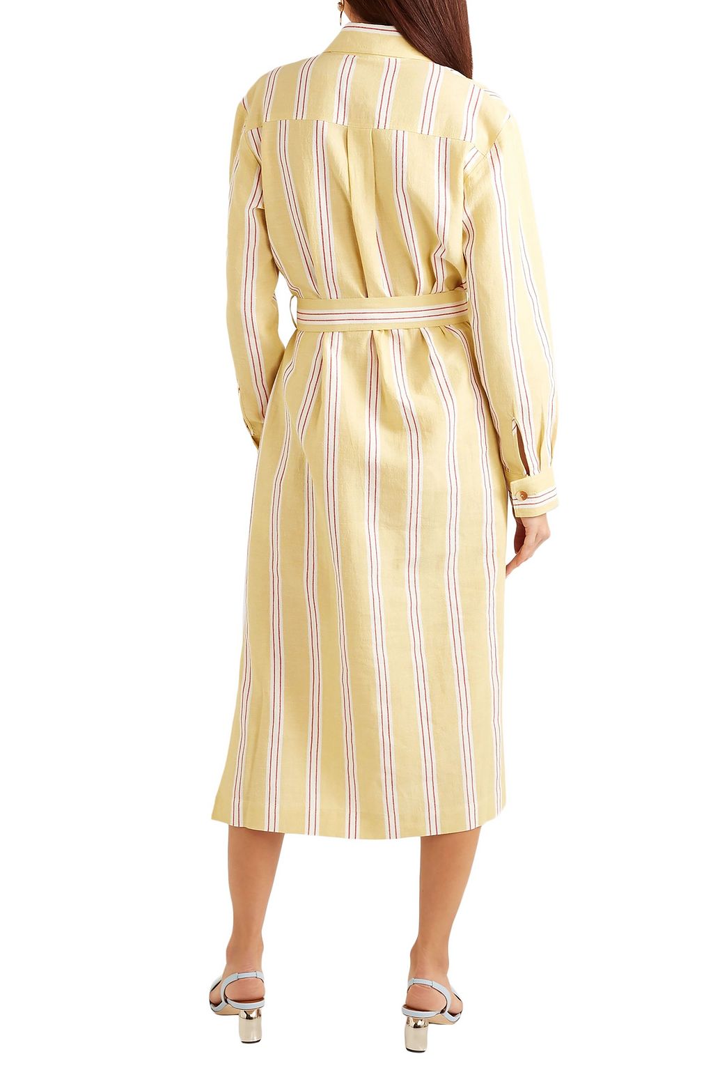 REJINA PYO Madison gestreiftes Midikleid aus einer Baumwollmischung