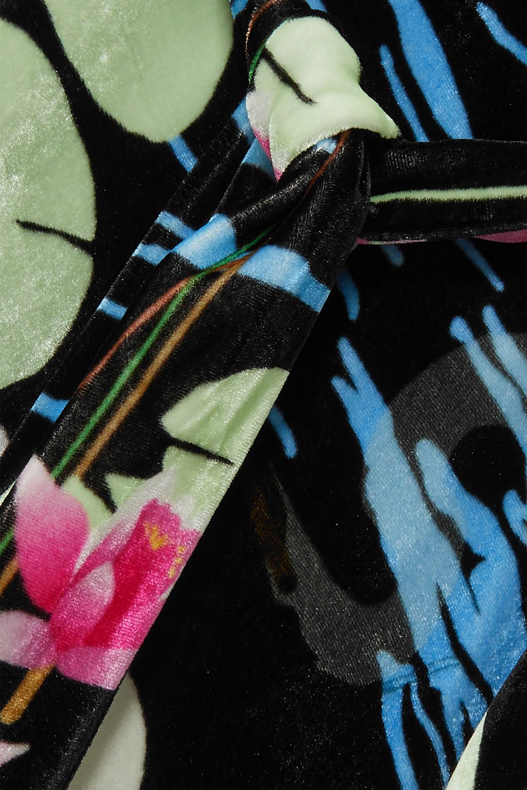 BERNADETTE Peignoir printed velvet wrap dress