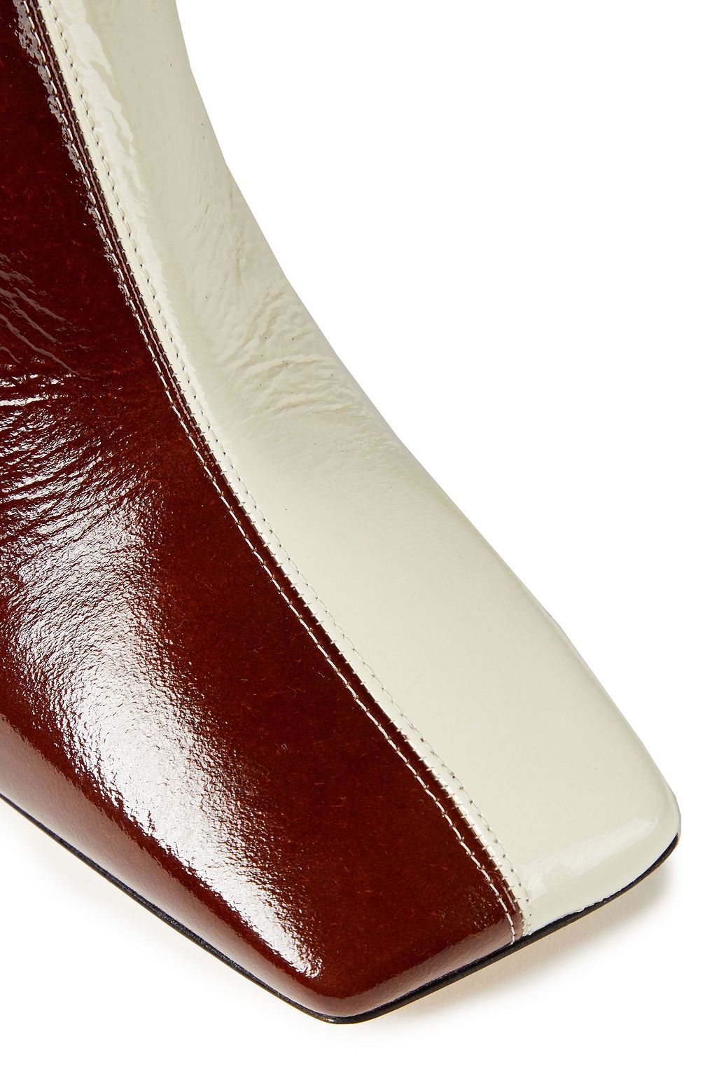 WANDLER Isa two-tone crinkled patent-leather ankle boots