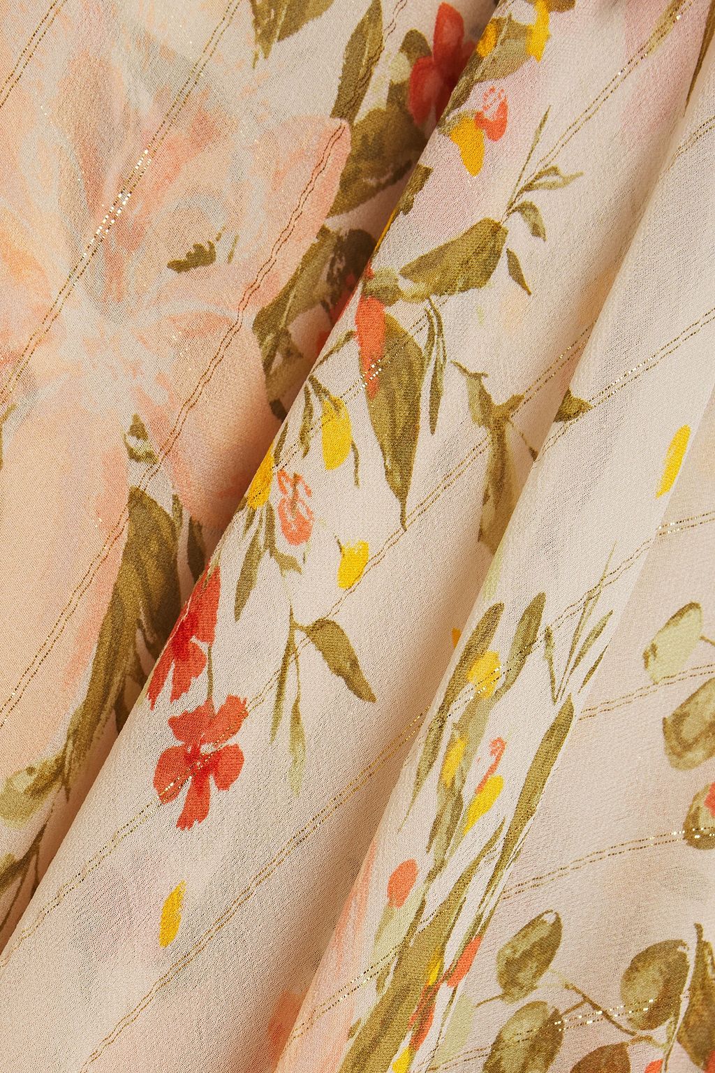 JOIE Pharrah wrap-effect metallic floral-print silk-blend chiffon dress