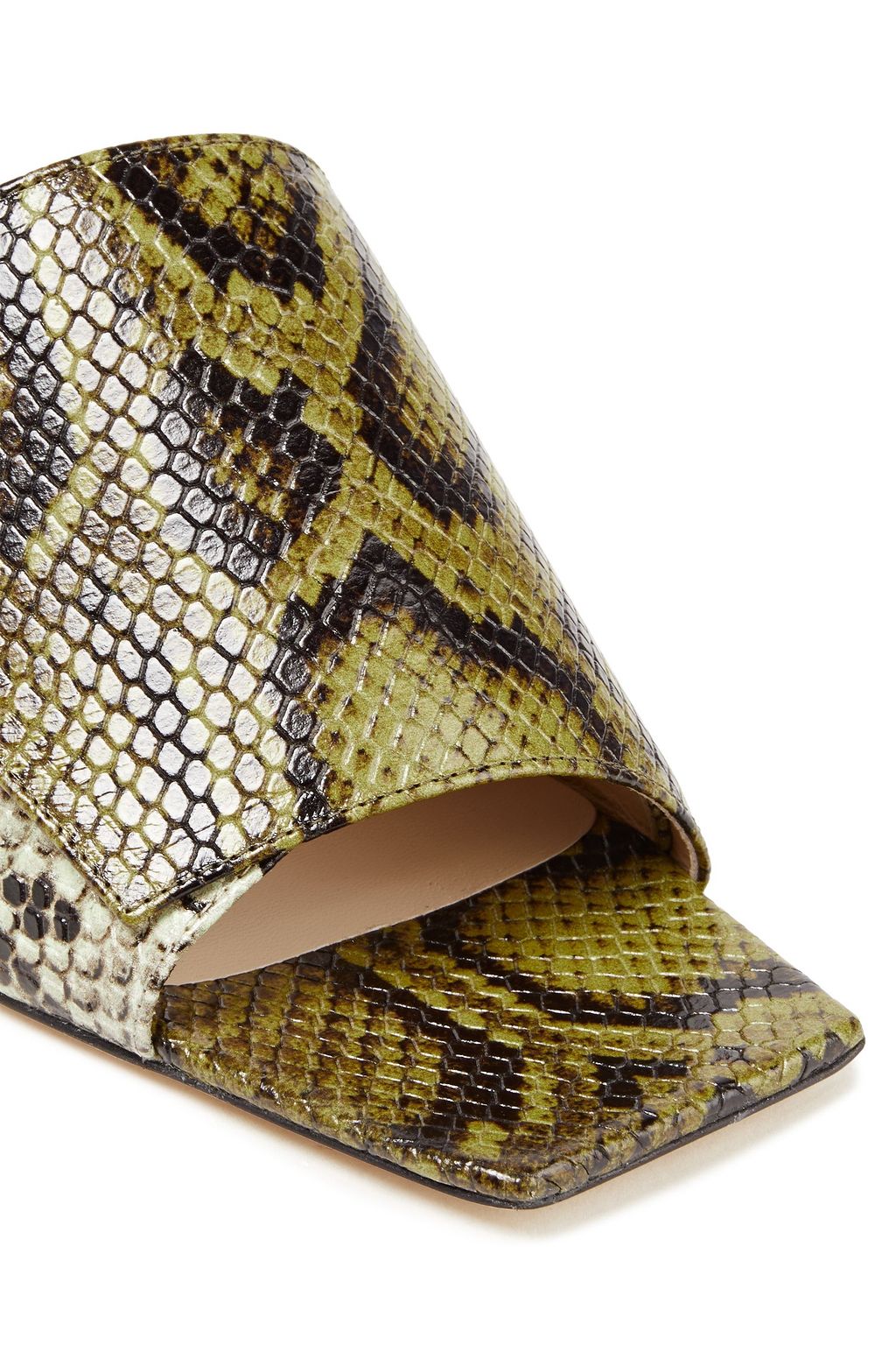 WANDLER Isa snake-effect leather mules