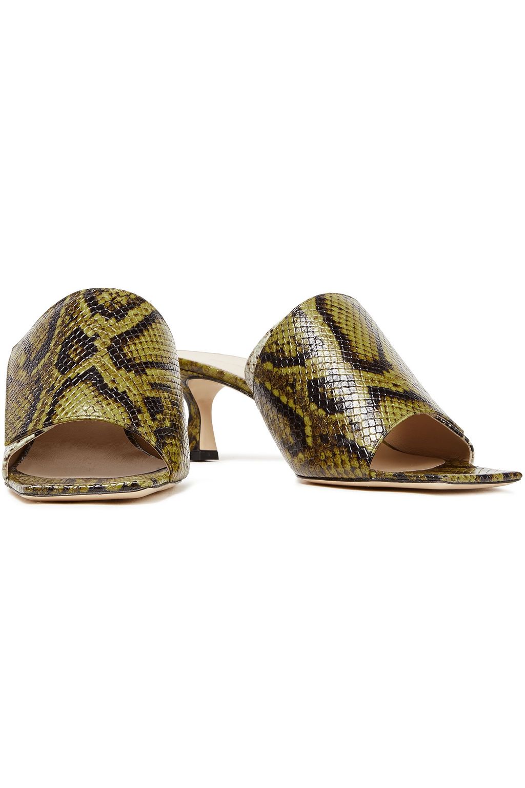 WANDLER Isa snake-effect leather mules