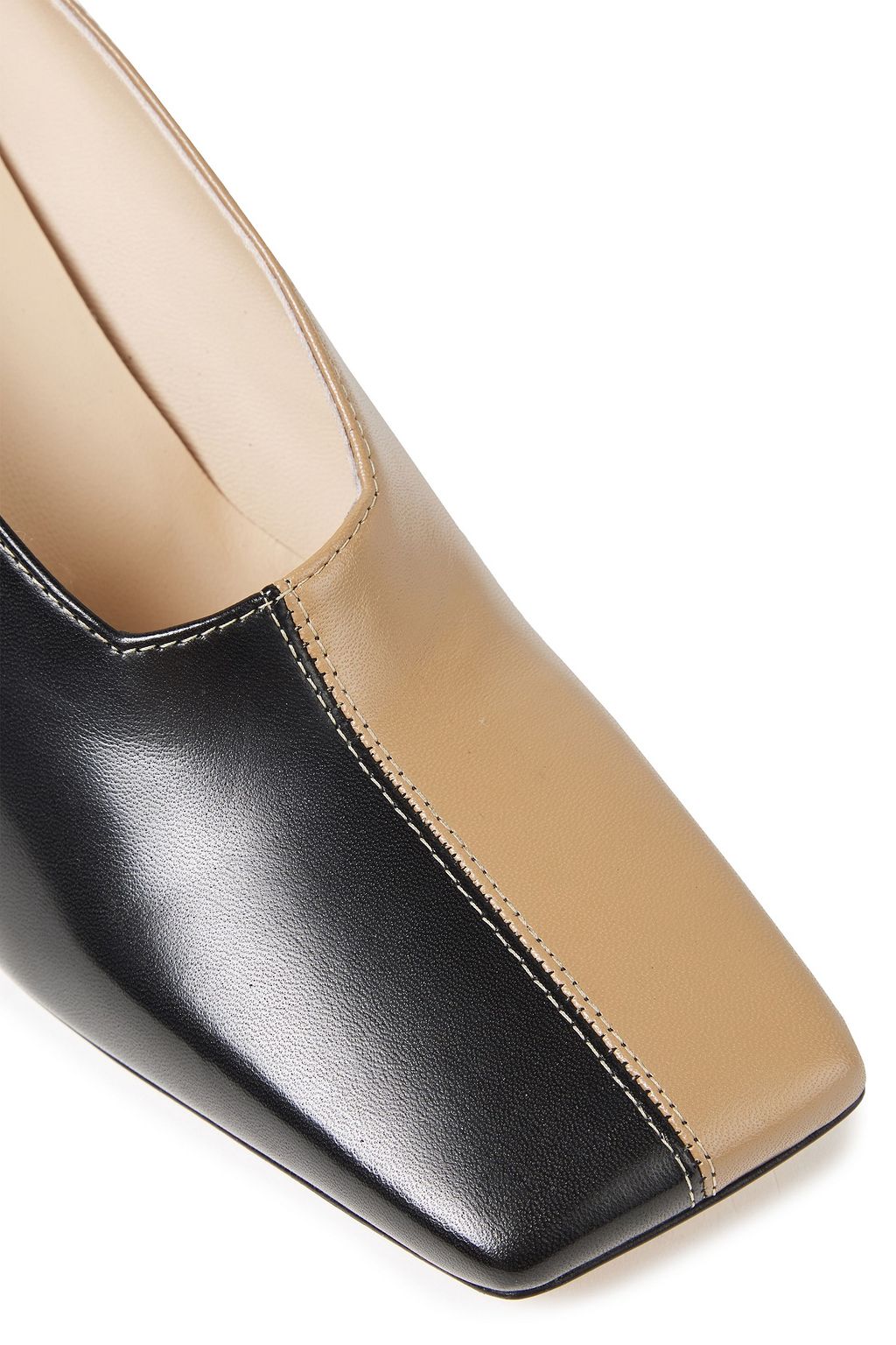 WANDLER Isa lace-up two-tone leather pumps