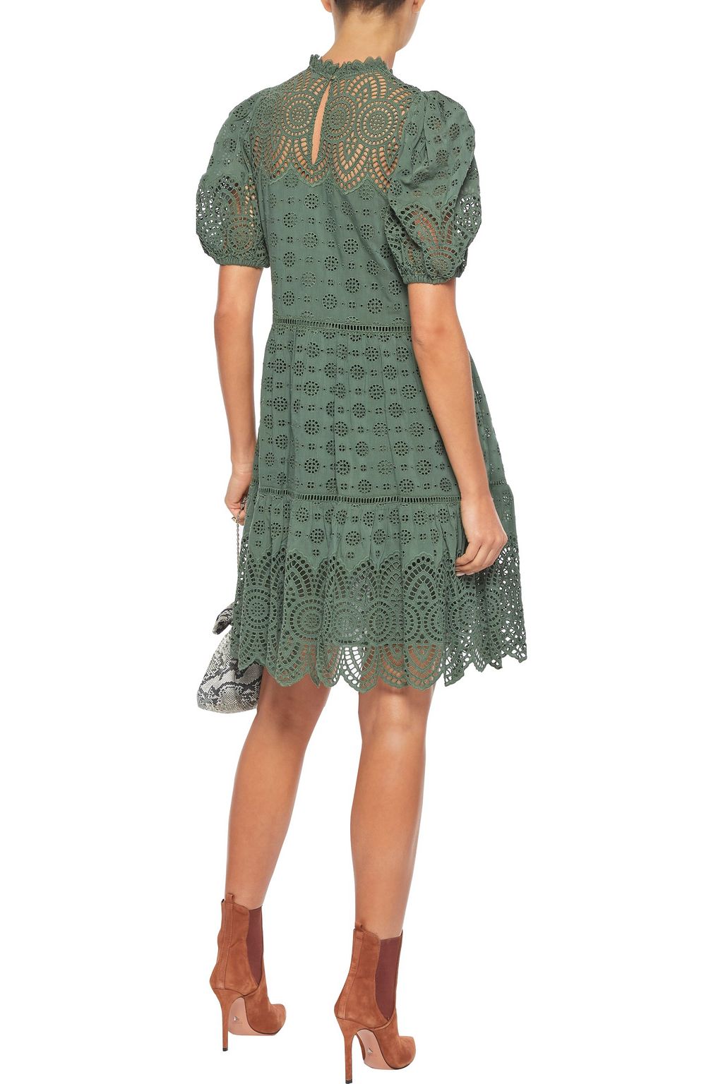 ULLA JOHNSON Simone flared broderie anglaise cotton-blend dress