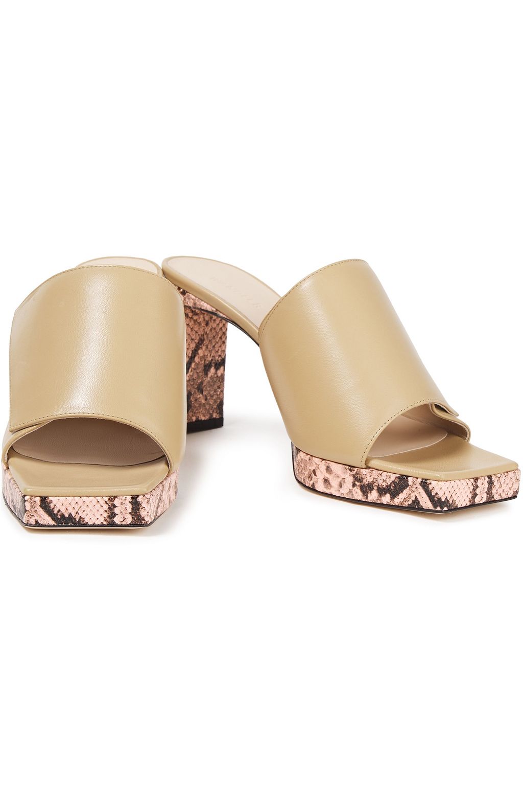 WANDLER Isa leather platform mules
