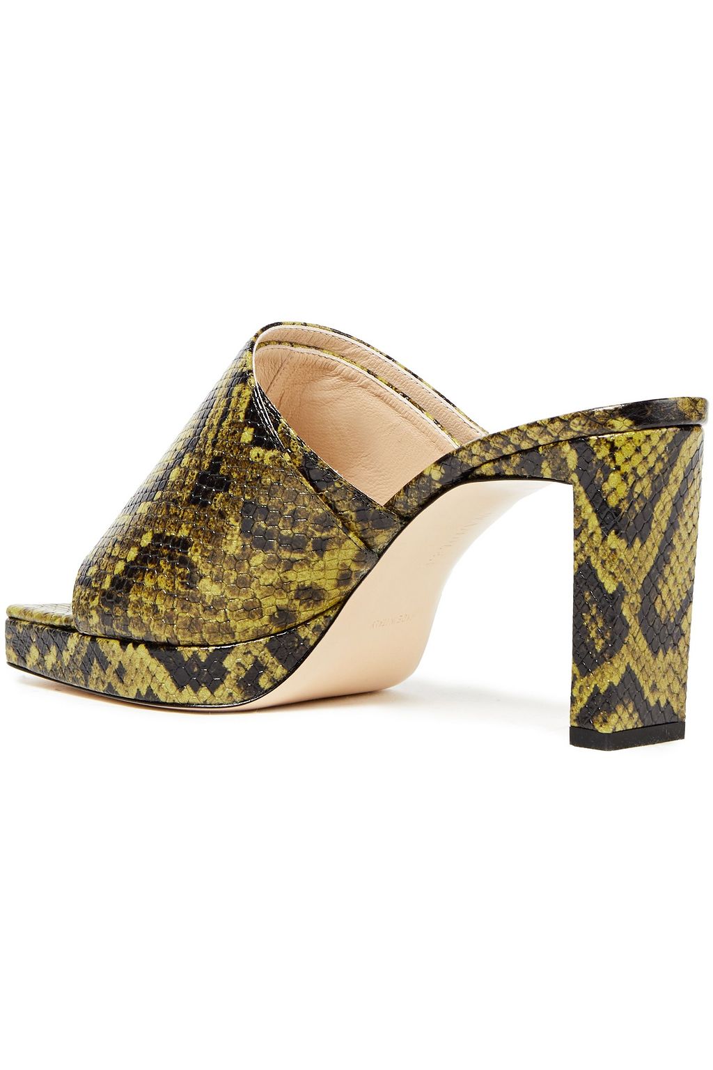 WANDLER Isa snake-effect leather platform mules