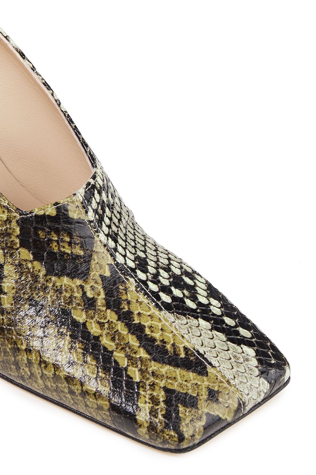WANDLER Isa lace-up snake-effect leather pumps