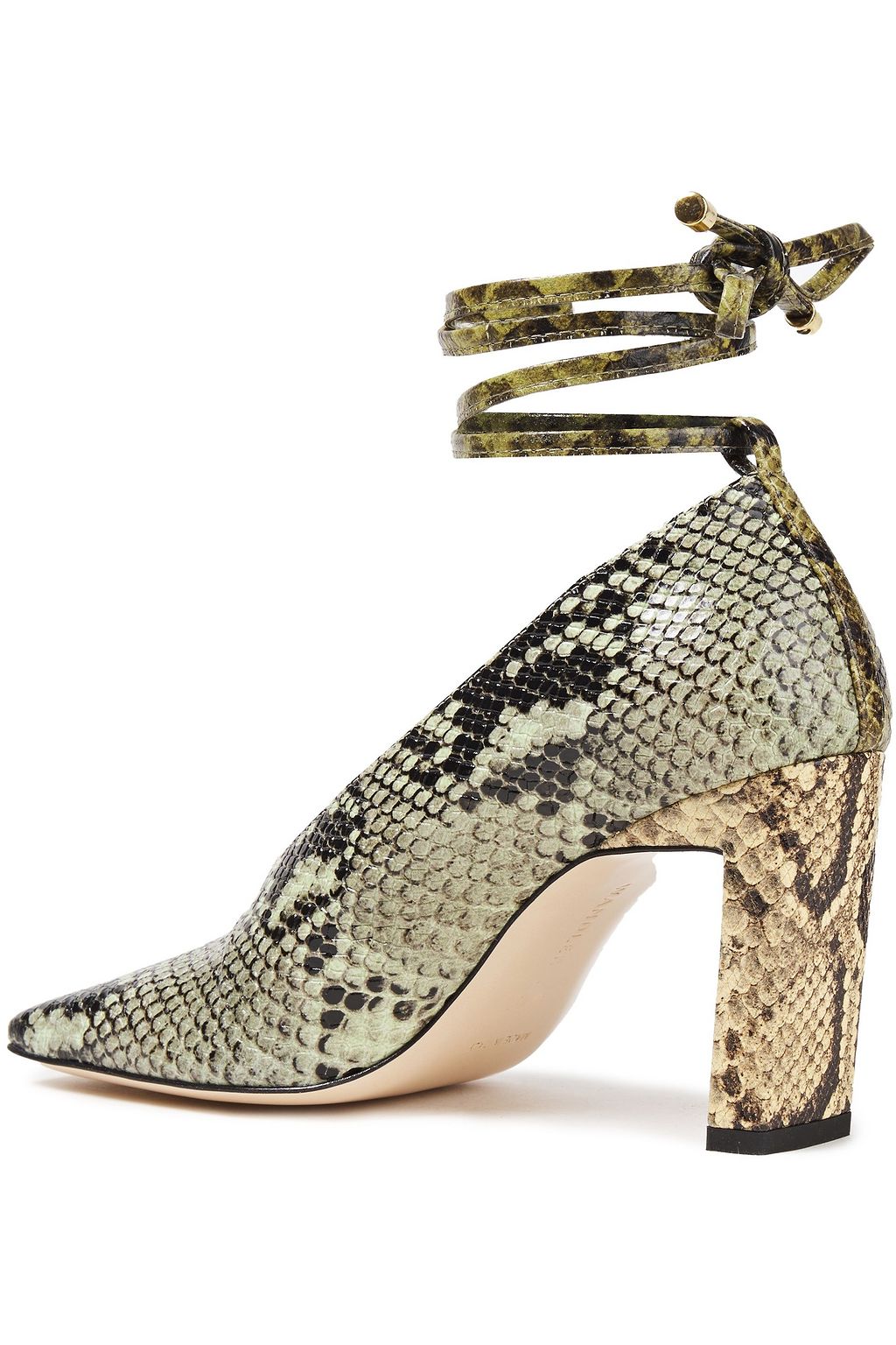 WANDLER Isa lace-up snake-effect leather pumps
