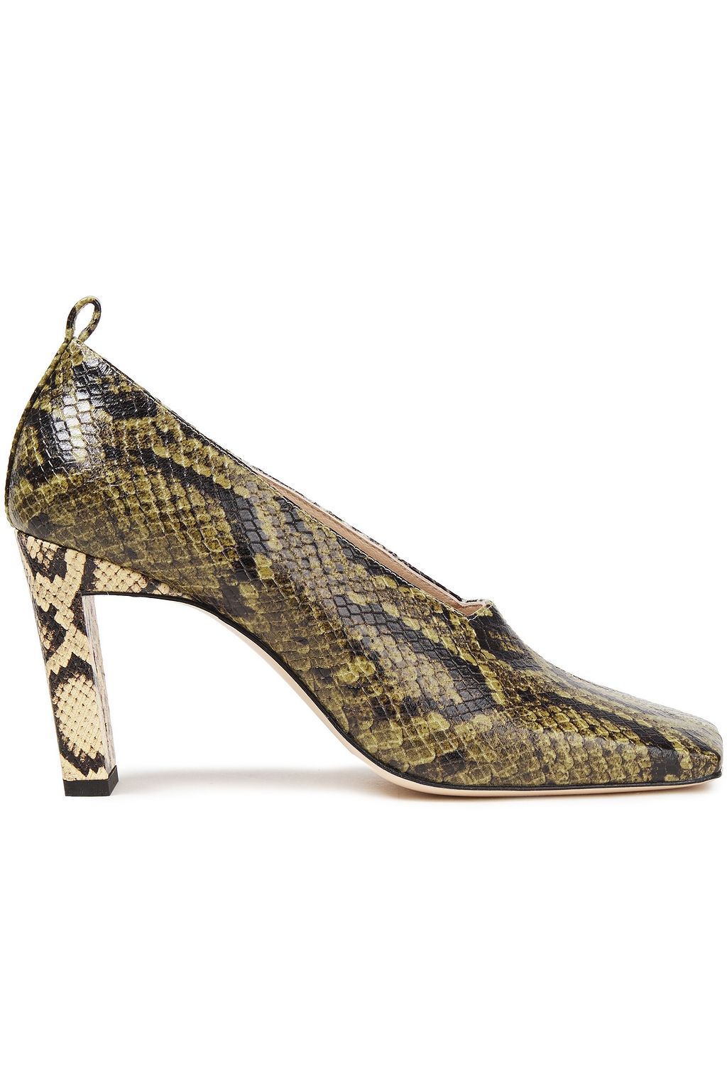 WANDLER Isa lace-up snake-effect leather pumps