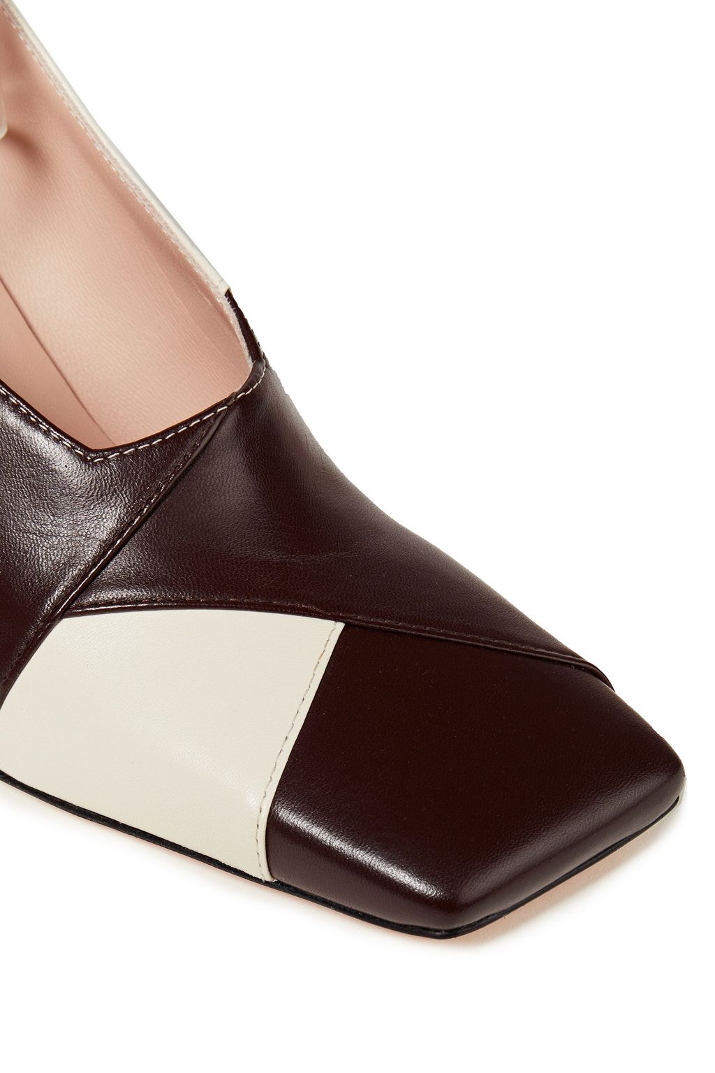 WANDLER Isa lace-up two-tone leather pumps