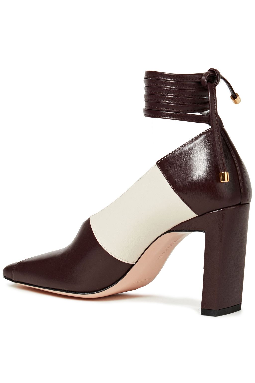 WANDLER Isa lace-up two-tone leather pumps