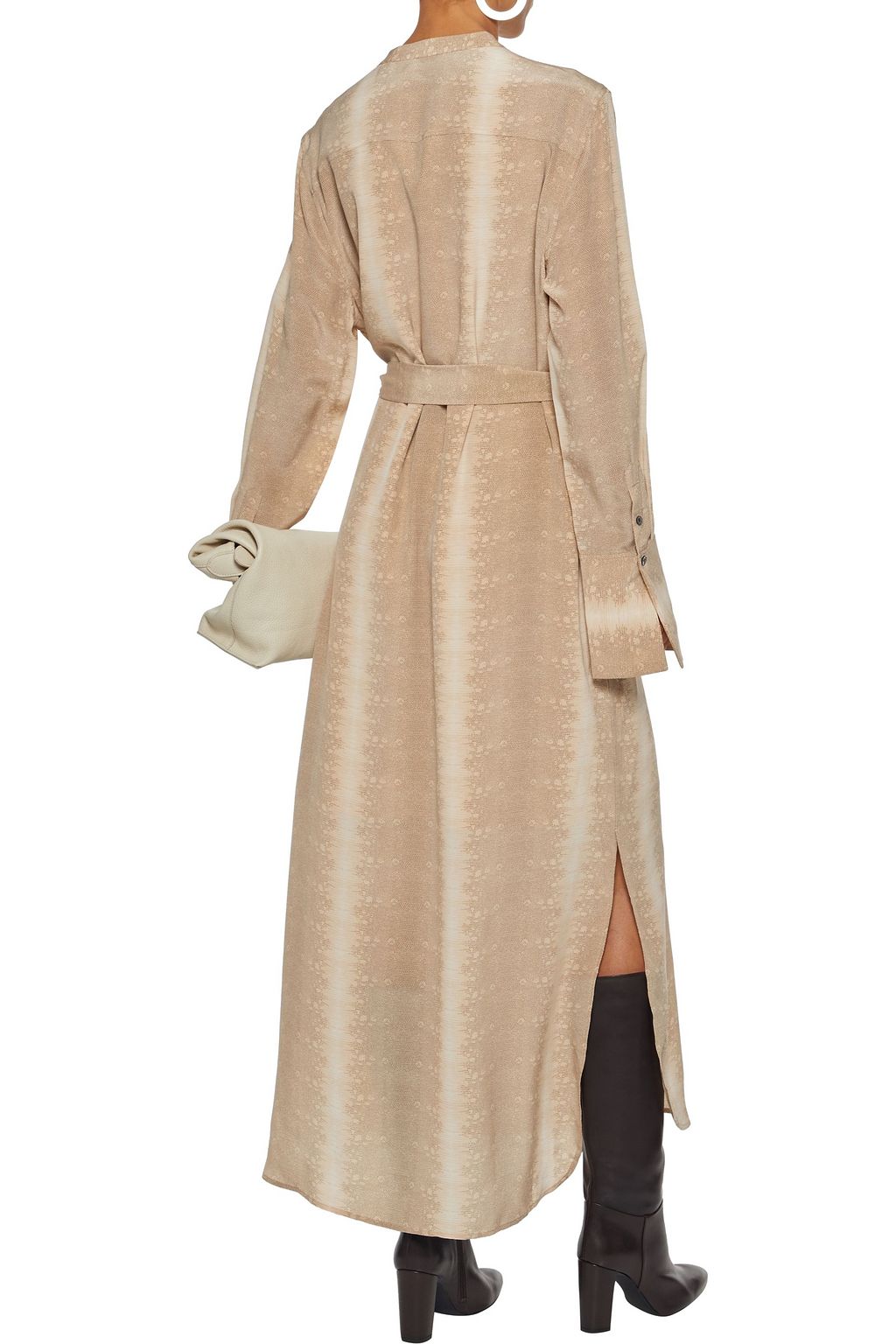 EQUIPMENT Connell belted snake-print silk crepe de chine maxi shirt dress