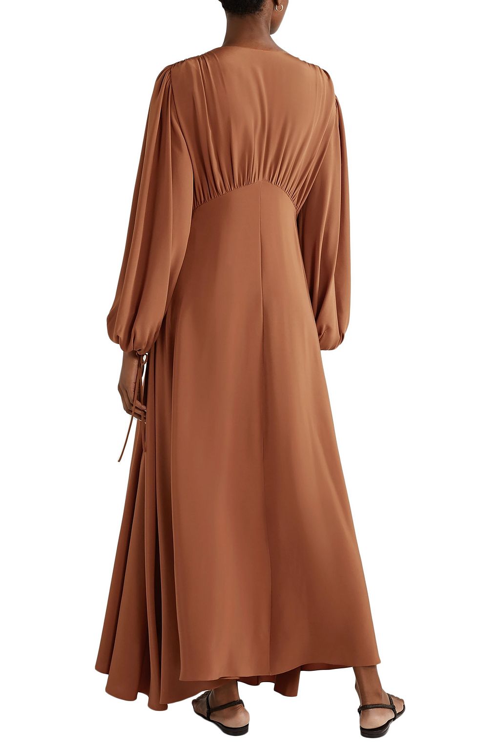 THE ROW Sante gathered silk crepe de chine maxi dress