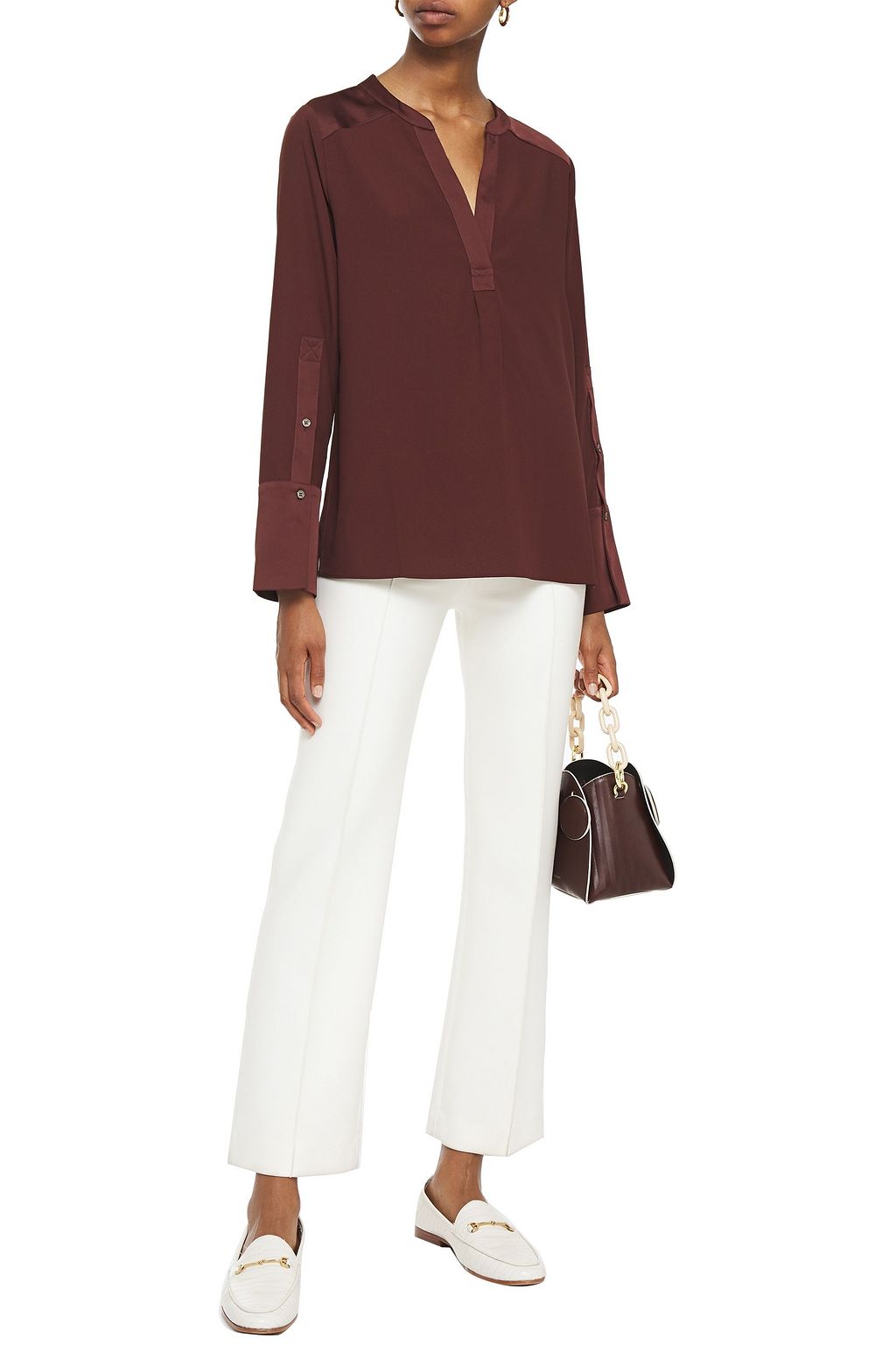 CHARLI Heather satin-crepe blouse