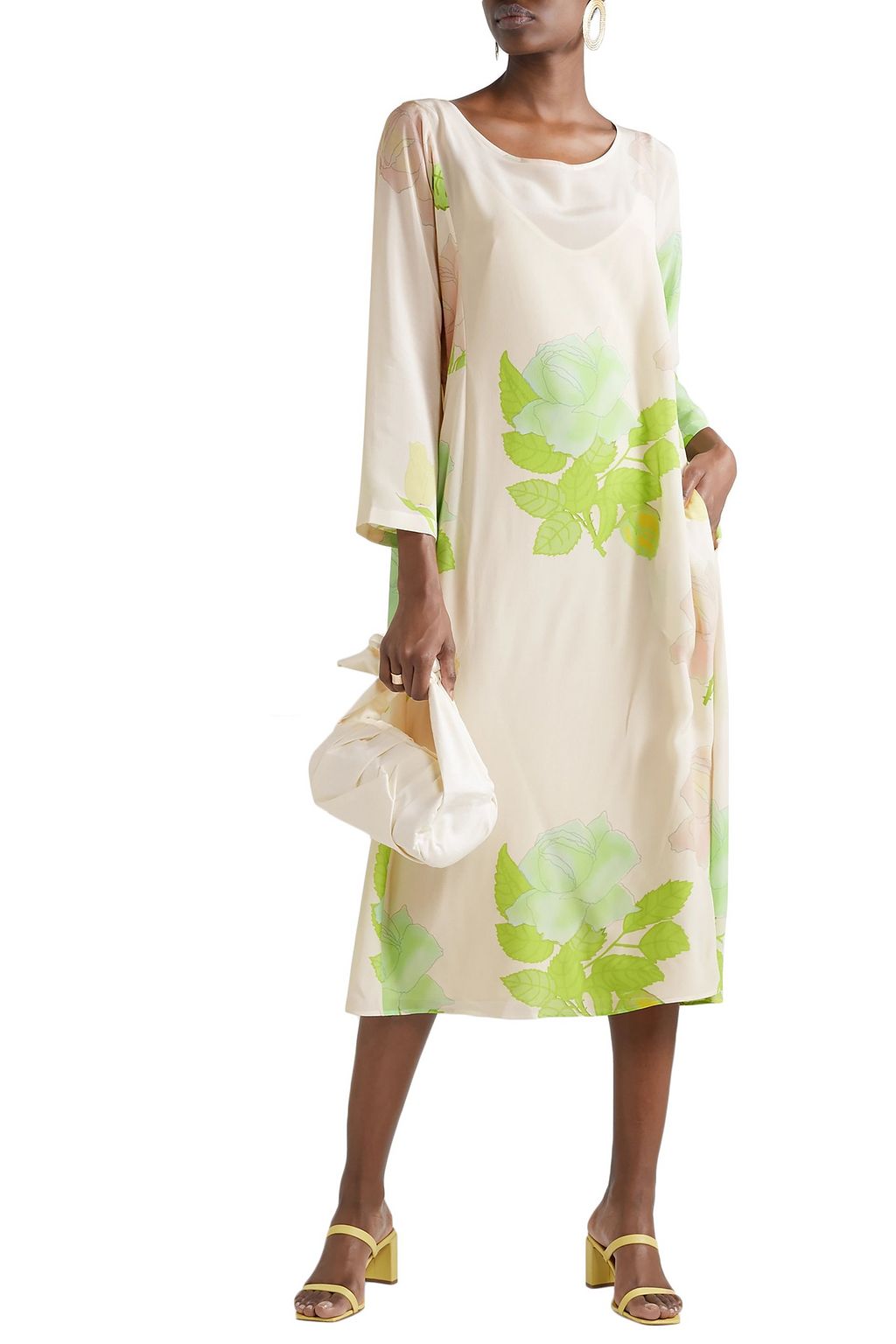 BERNADETTE Angelina floral-print silk crepe de chine midi dress