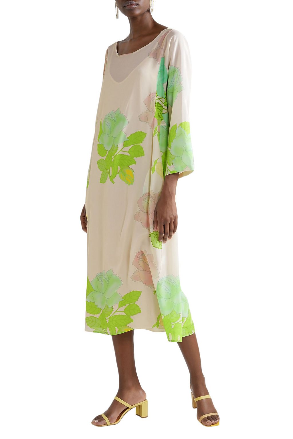 BERNADETTE Angelina floral-print silk crepe de chine midi dress