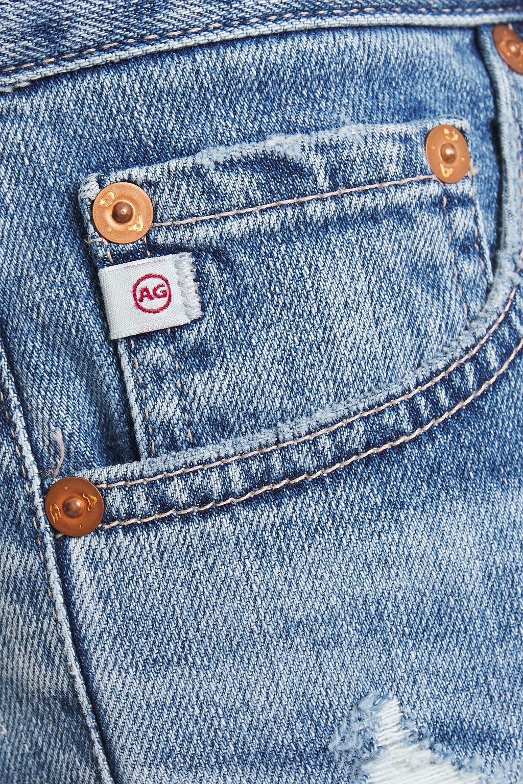 AG JEANS Distressed mid-rise kick-flare jeans