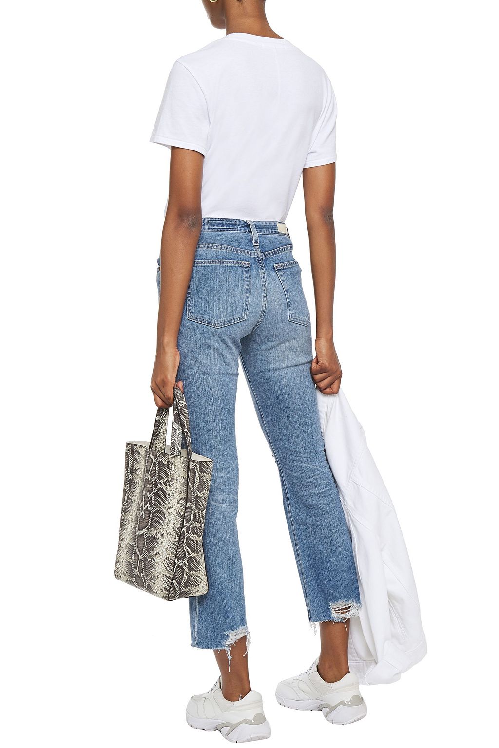 AG JEANS Distressed mid-rise kick-flare jeans