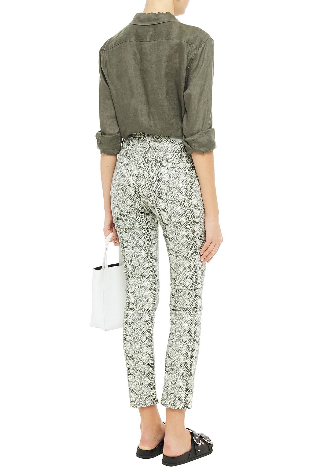 AG JEANS Mari snake-print high-rise straight-leg jeans