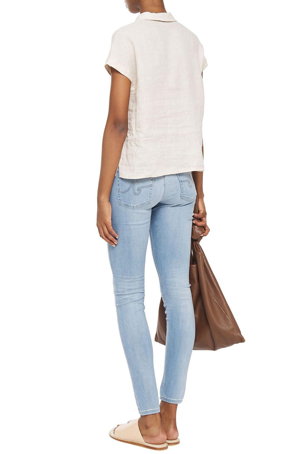 AG JEANS Distressed mid-rise skinny  jeans
