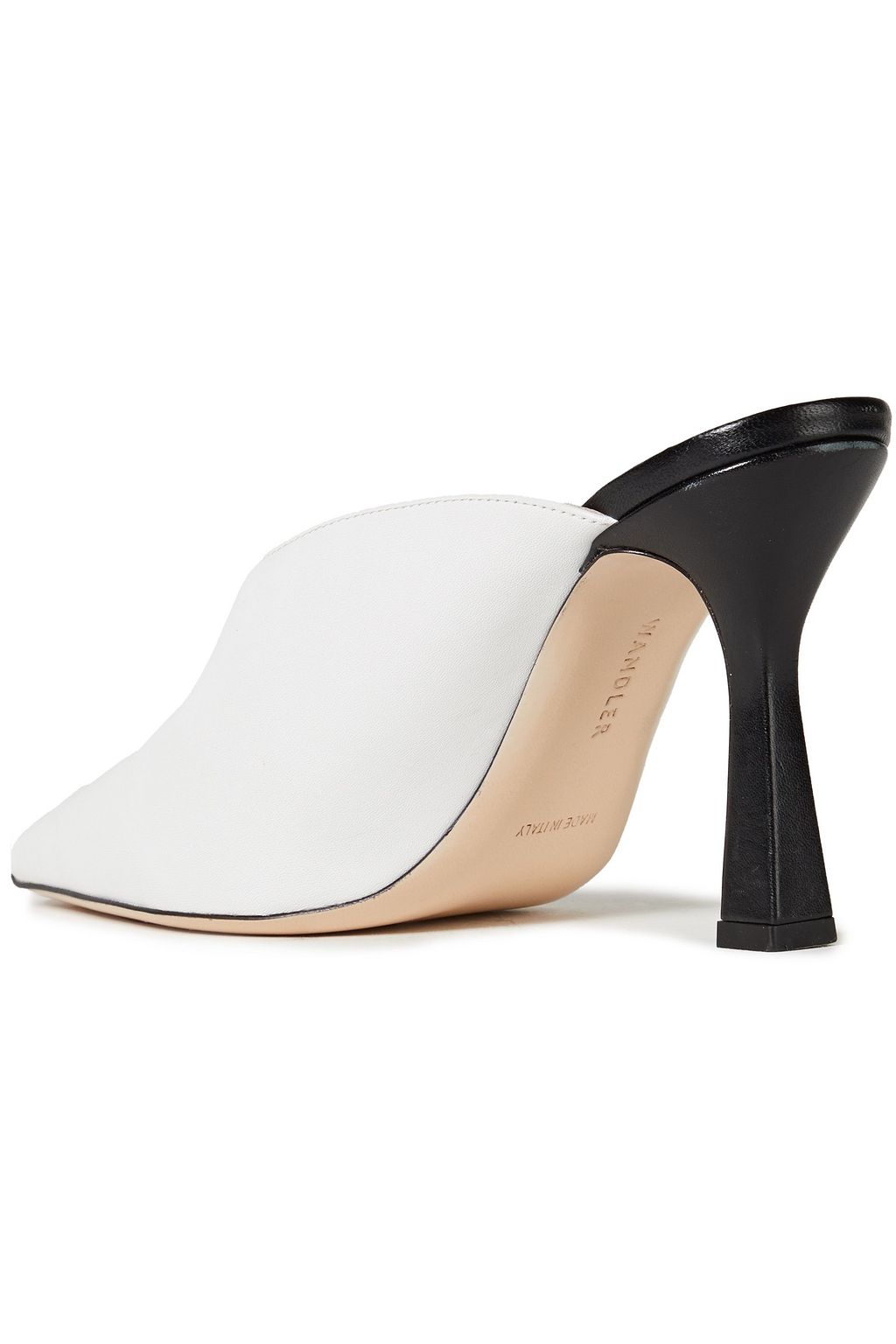 WANDLER Isa smooth and snake-effect leather mules