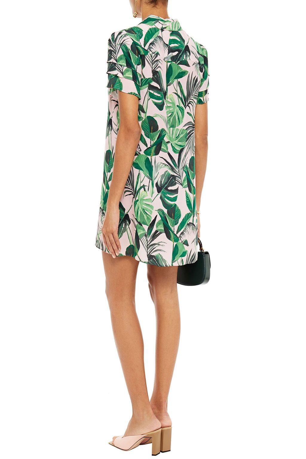 ALICE + OLIVIA Jem printed cupro mini shirt dress
