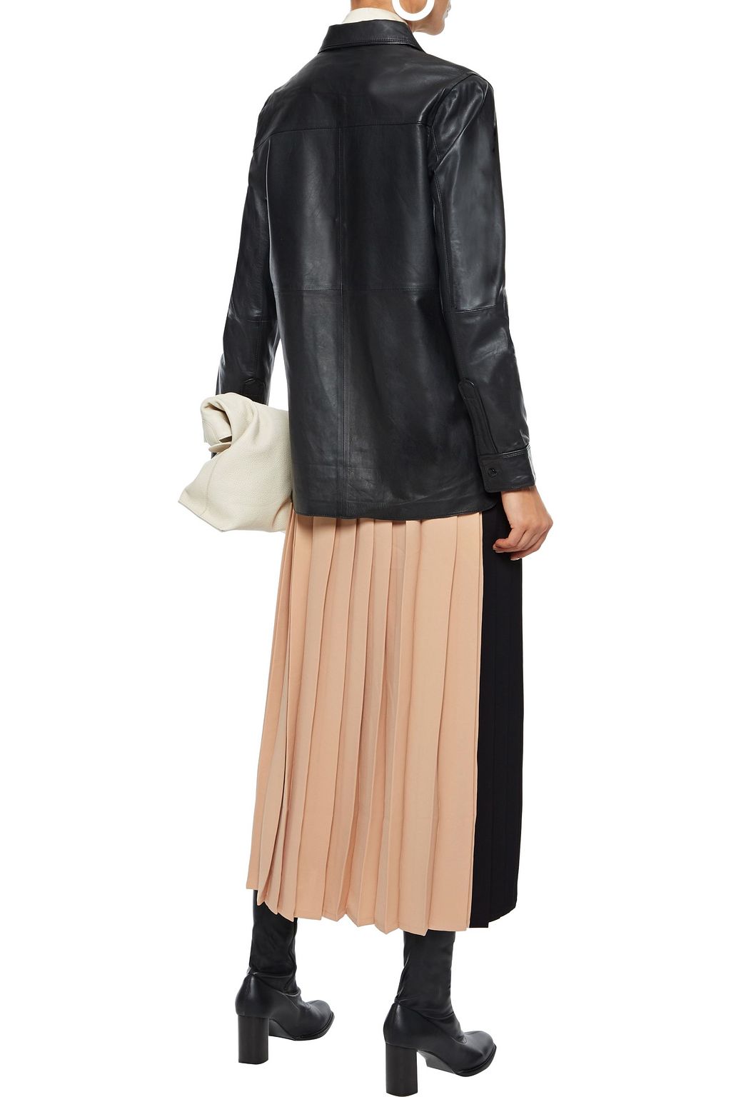 MM6 MAISON MARGIELA Pleated neon printed cady midi skirt