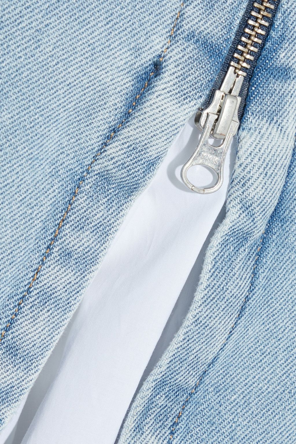 MM6 MAISON MARGIELA Layered denim and cotton-poplin midi skirt