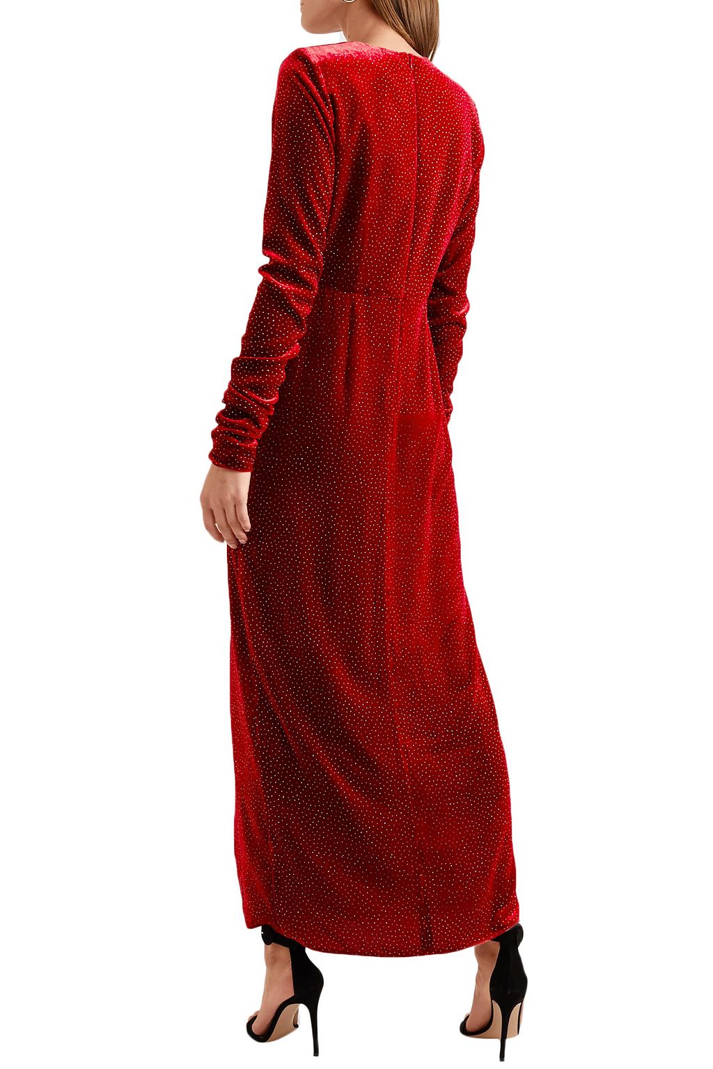 RAQUEL DINIZ Lucy cutout glittered velvet maxi dress