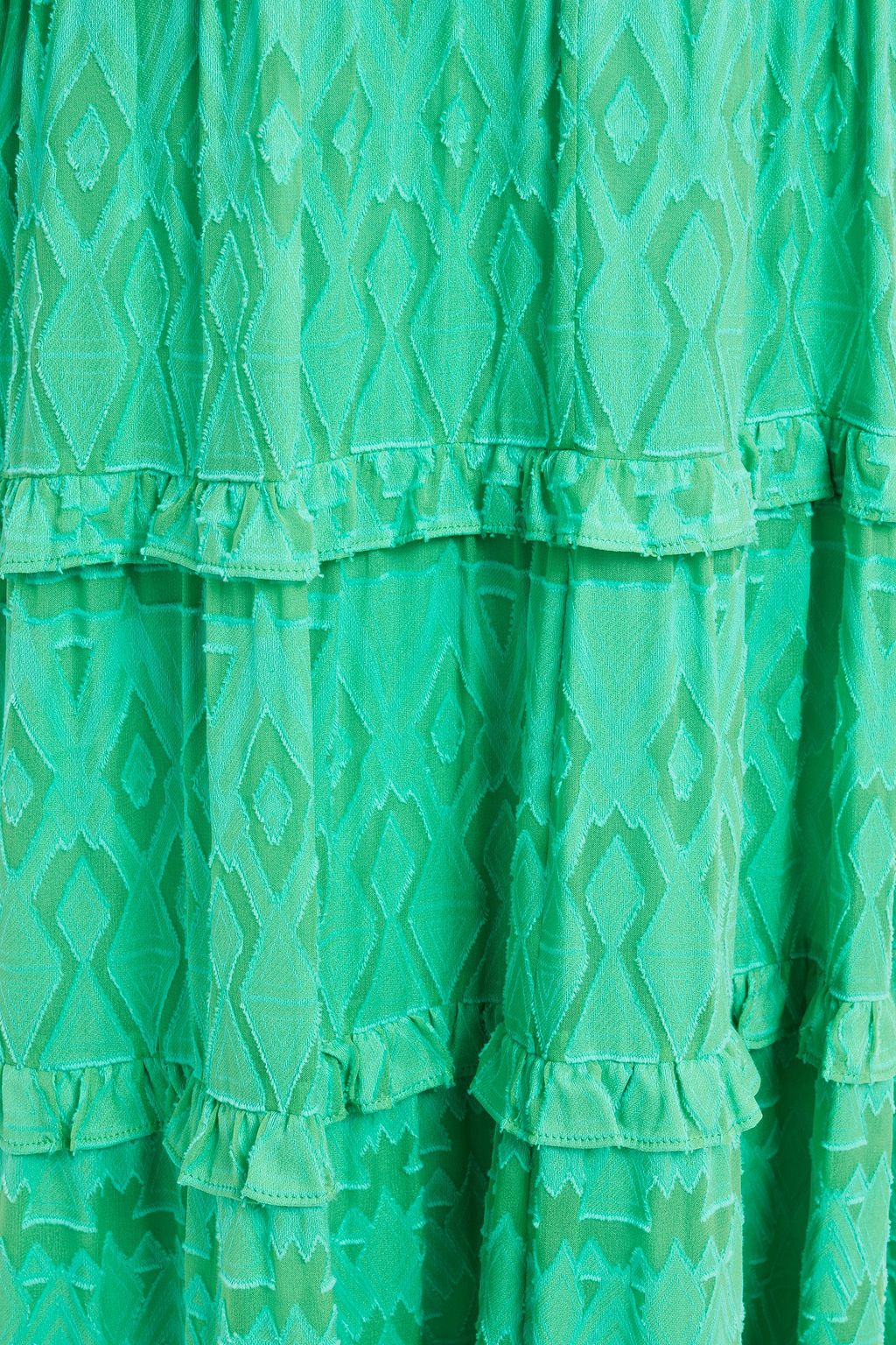 ALICE + OLIVIA Layla tiered fil coupé silk and cotton-blend midi dress