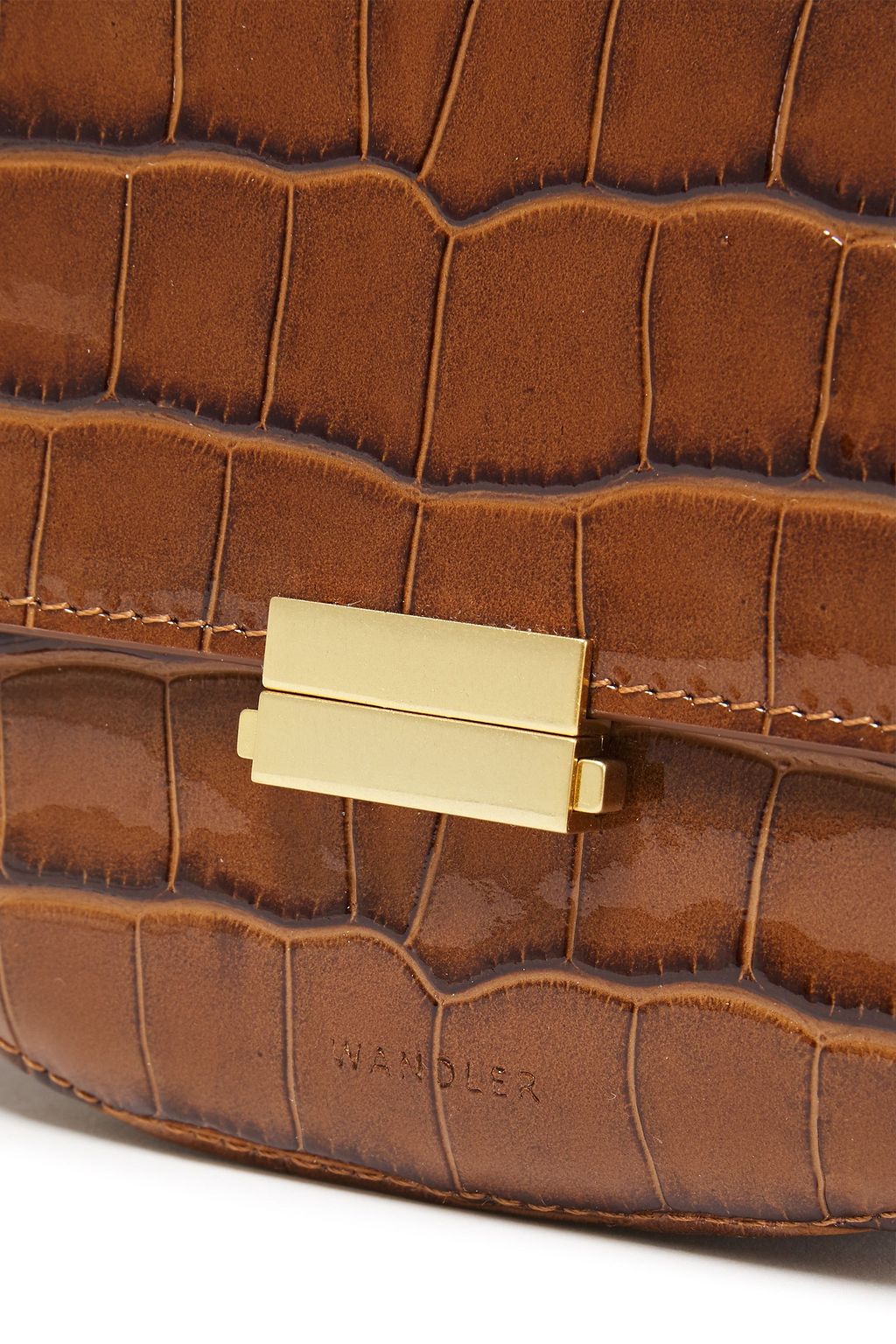 WANDLER Annabel large convertible croc-effect leather bet bag