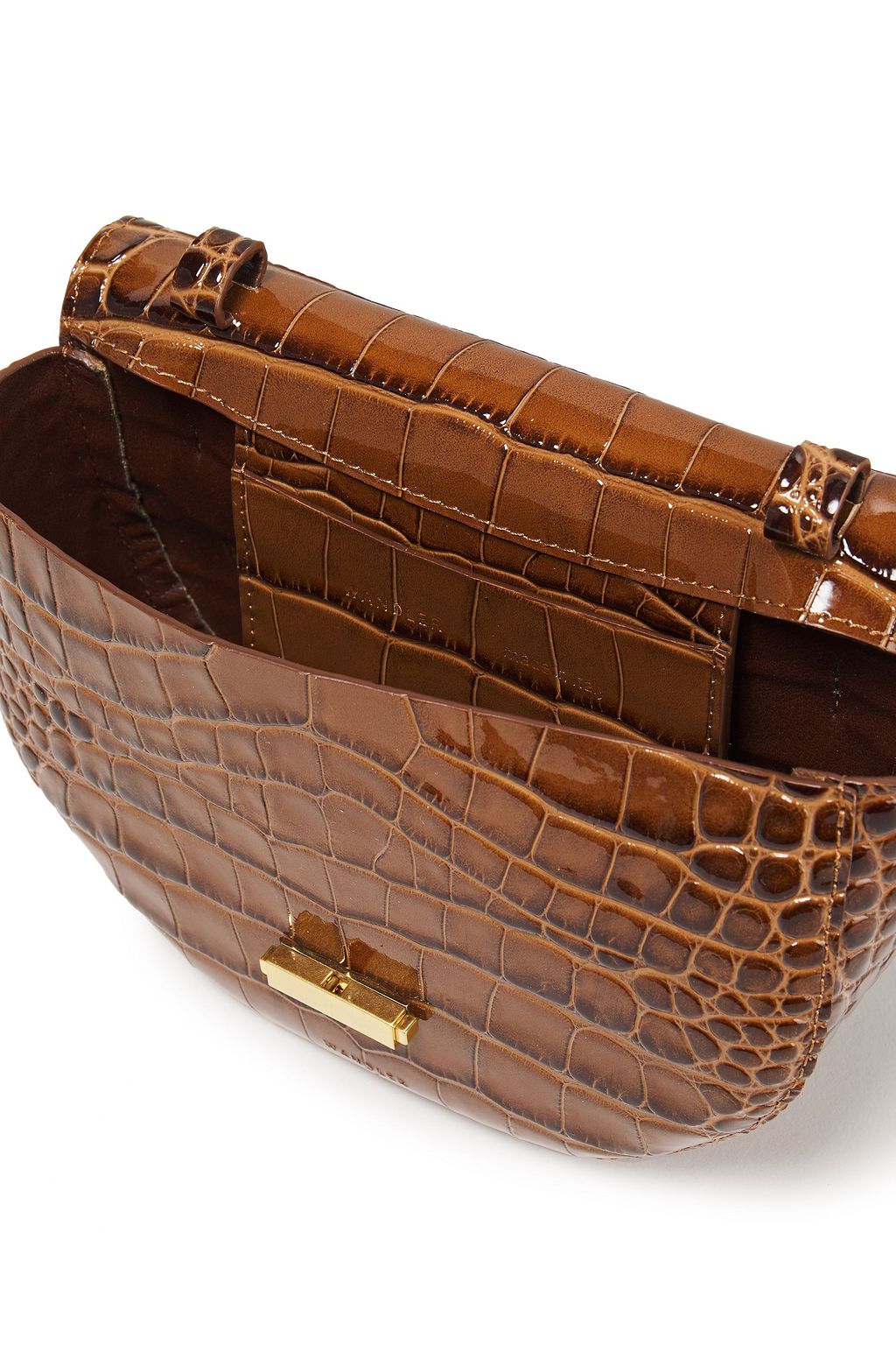 WANDLER Annabel large convertible croc-effect leather bet bag