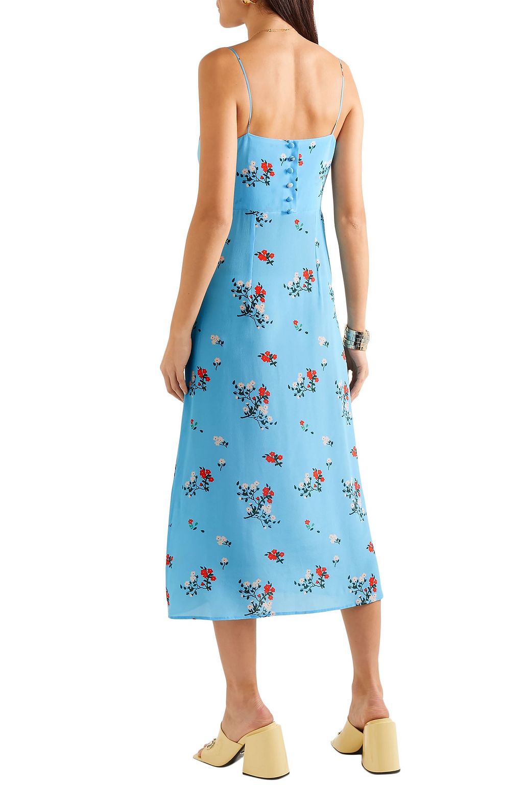 BERNADETTE Floral-print silk crepe de chine midi dress