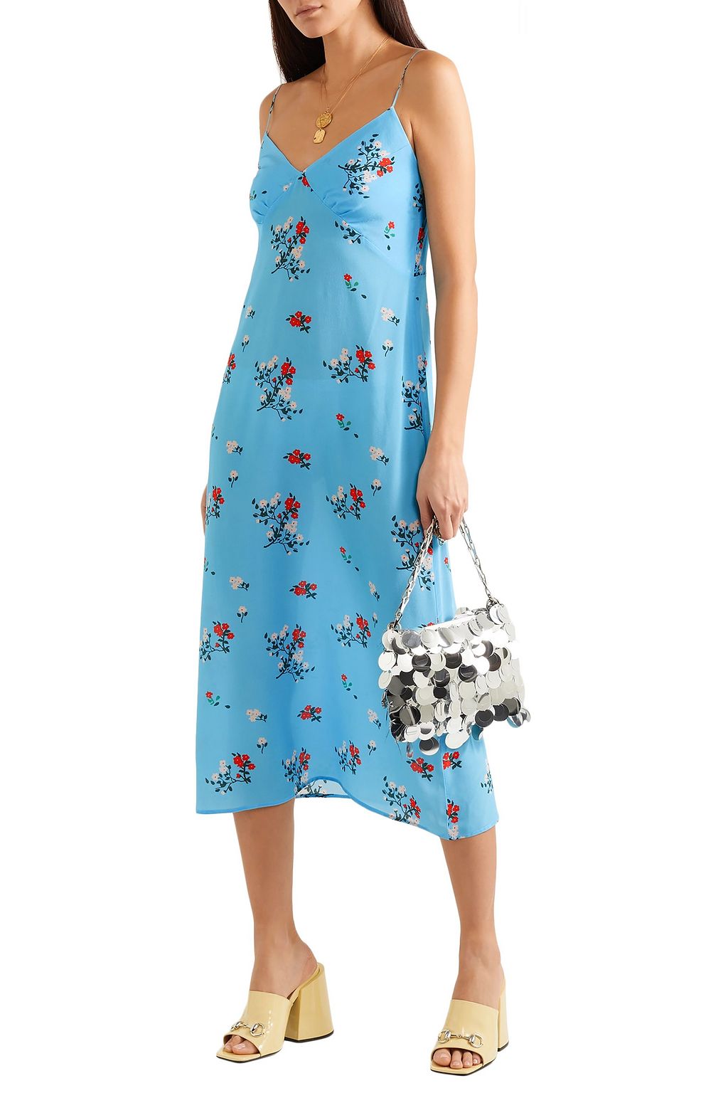 BERNADETTE Floral-print silk crepe de chine midi dress