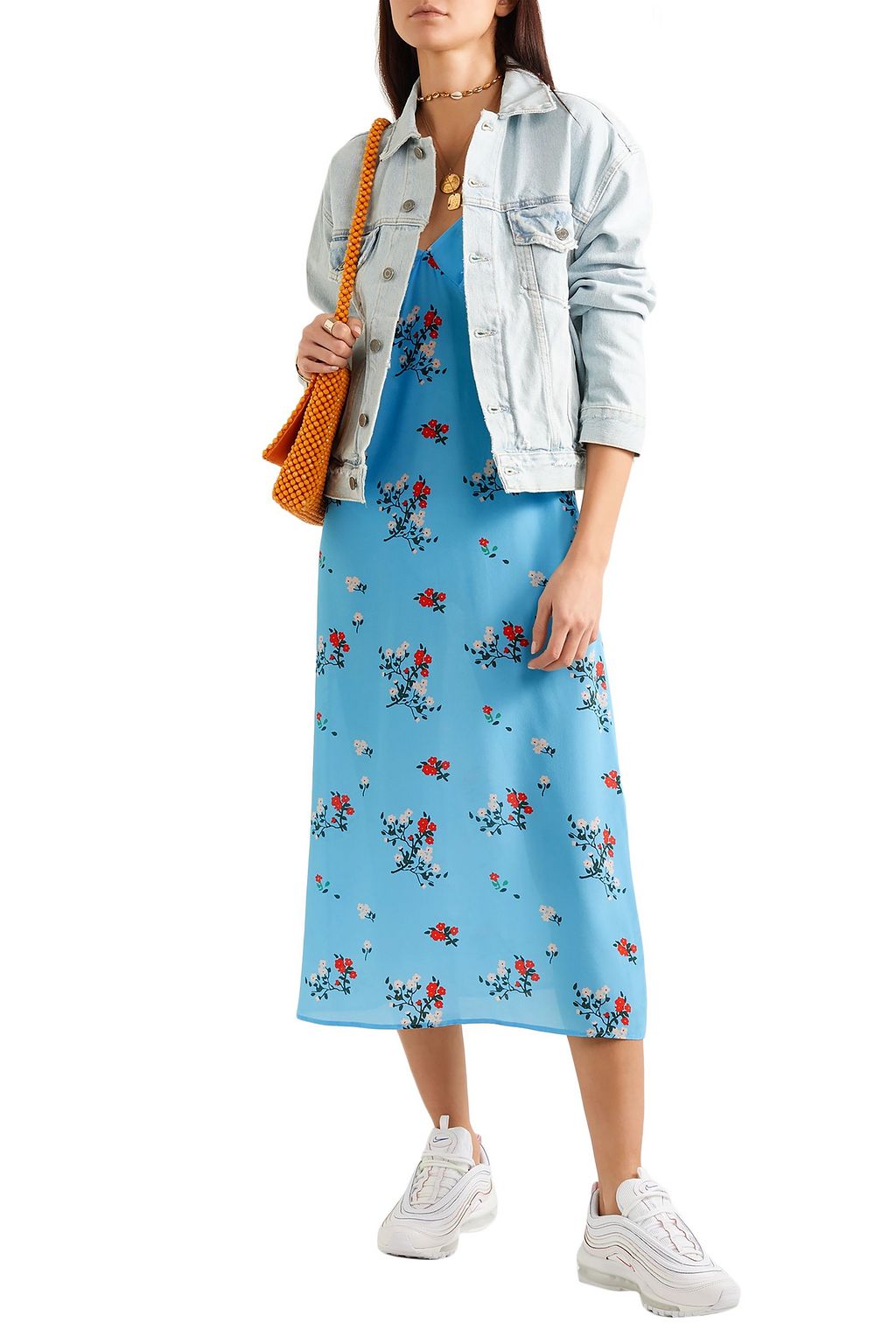 BERNADETTE Floral-print silk crepe de chine midi dress