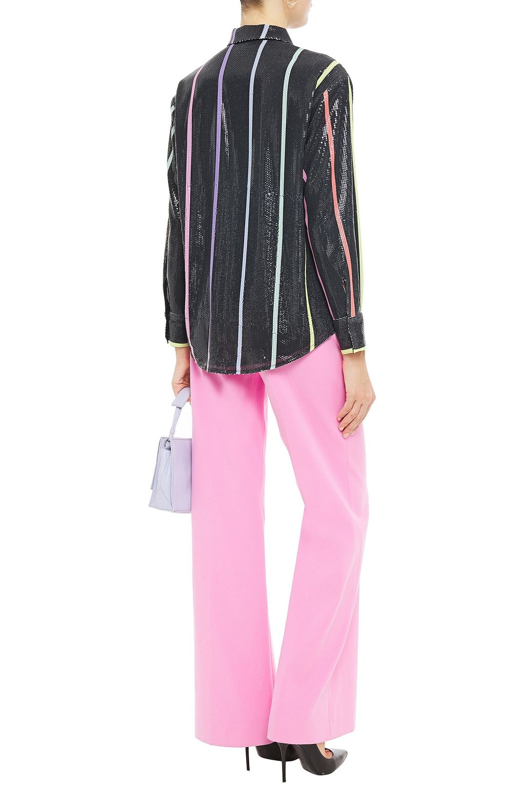 OLIVIA RUBIN Iris sequined printed georgette shirt
