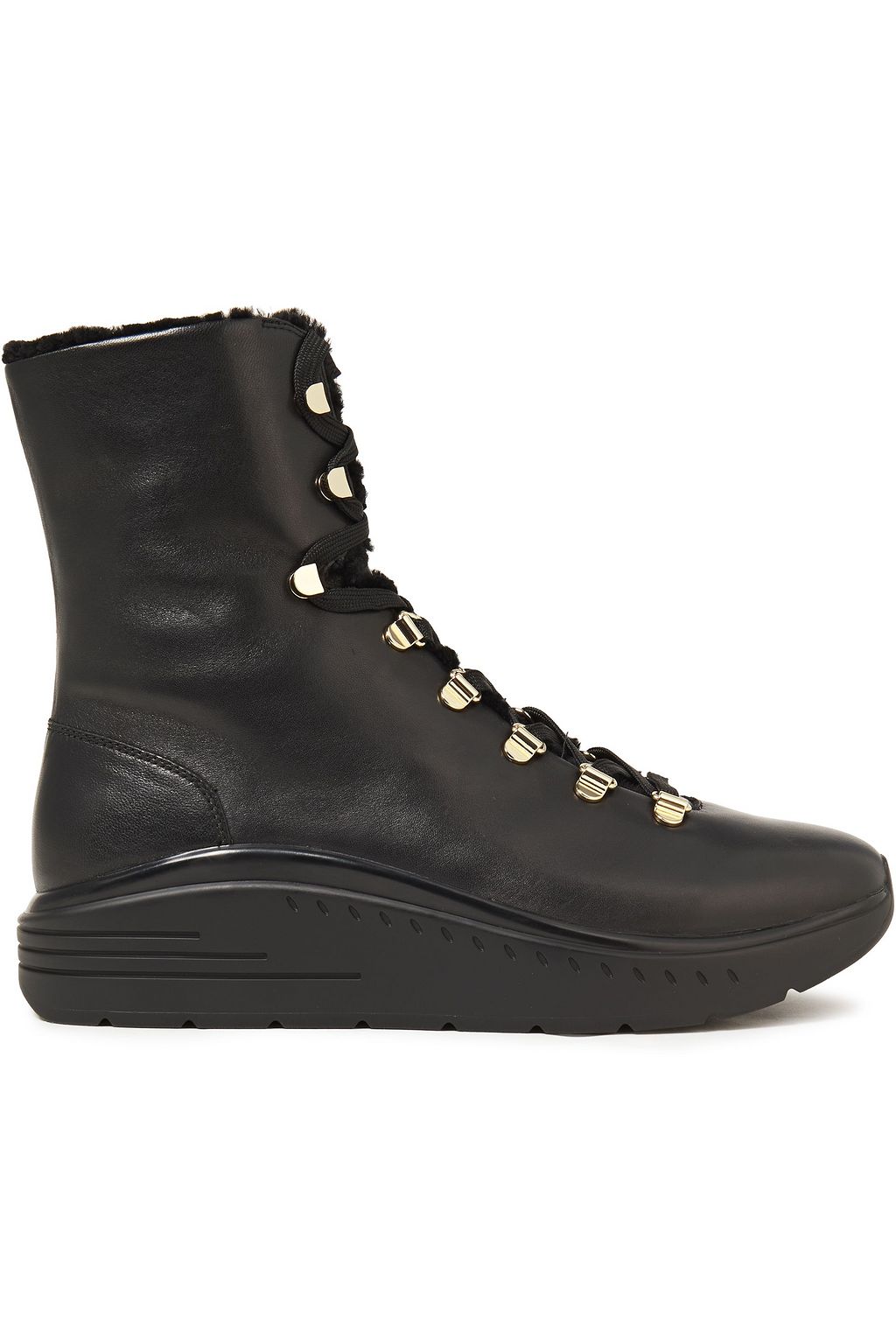 shearling lined combat boots