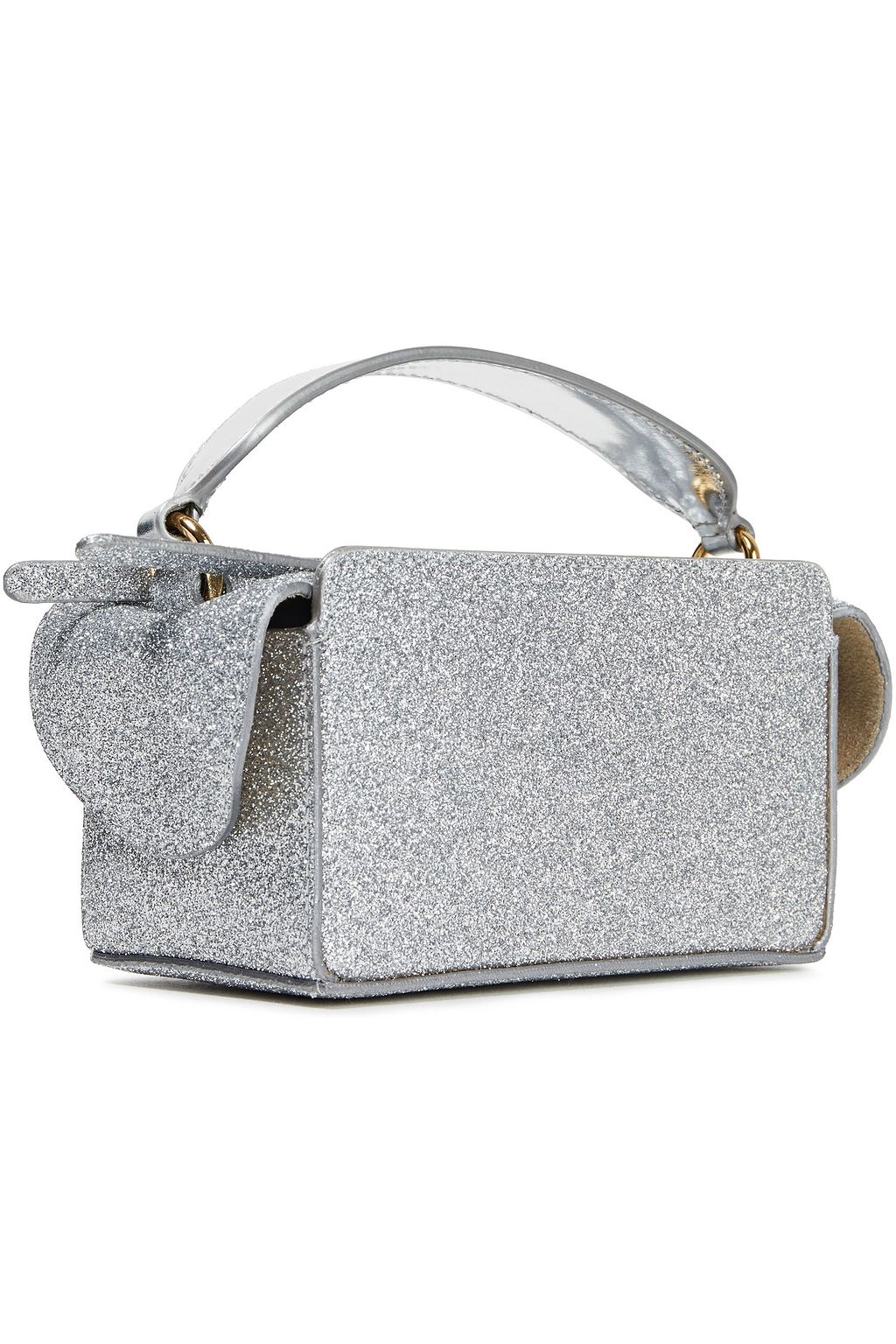 WANDLER Yara Box glittered faux leather tote
