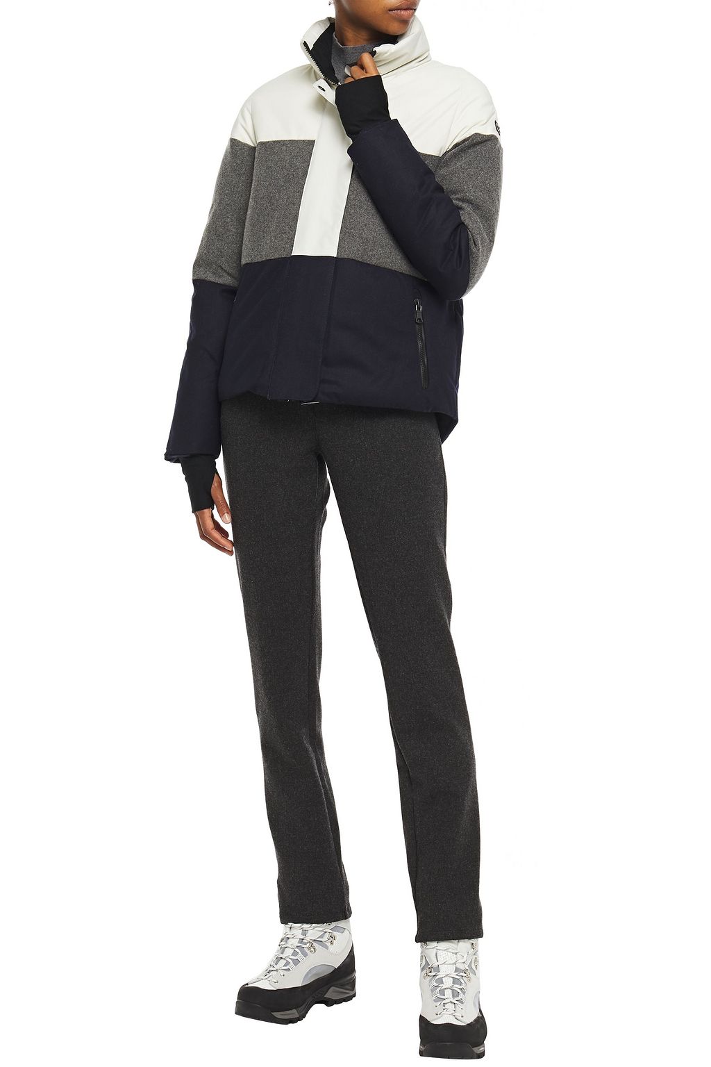 ERIN SNOW Quilted merino wool-blend, twill and shell ski jacket